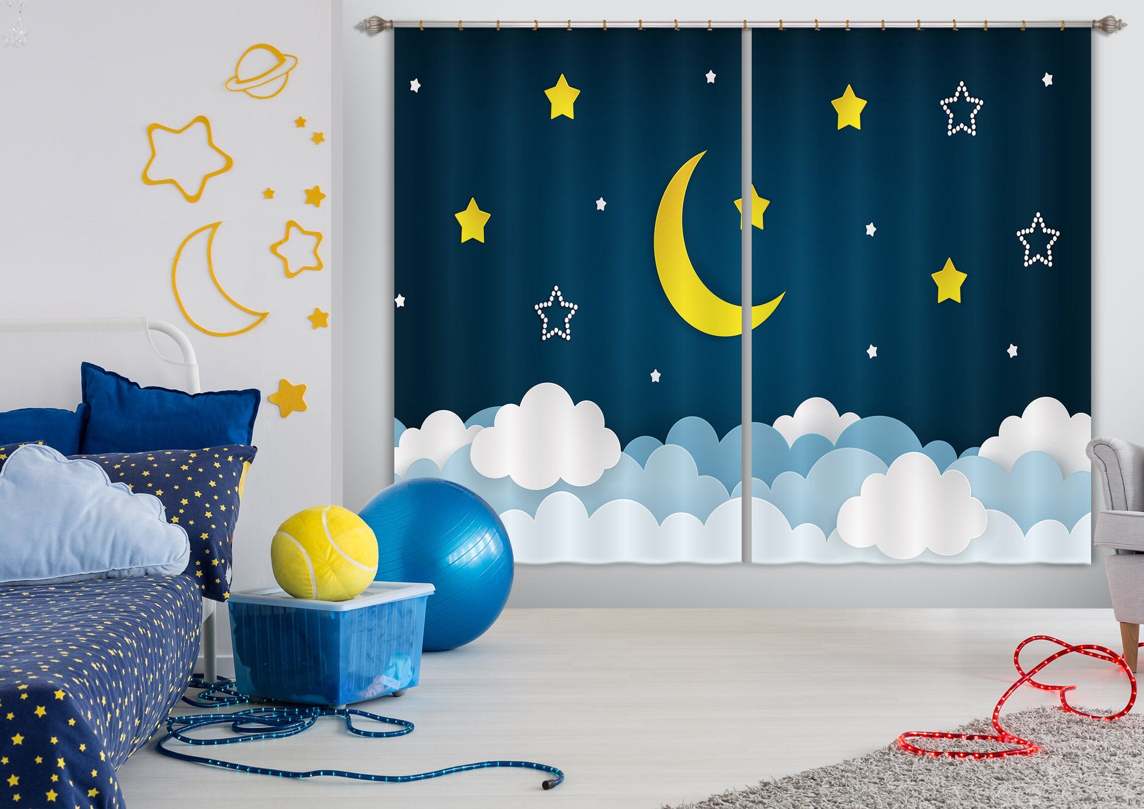 3D Silent Night Sky 786 Curtains Drapes Wallpaper AJ Wallpaper 