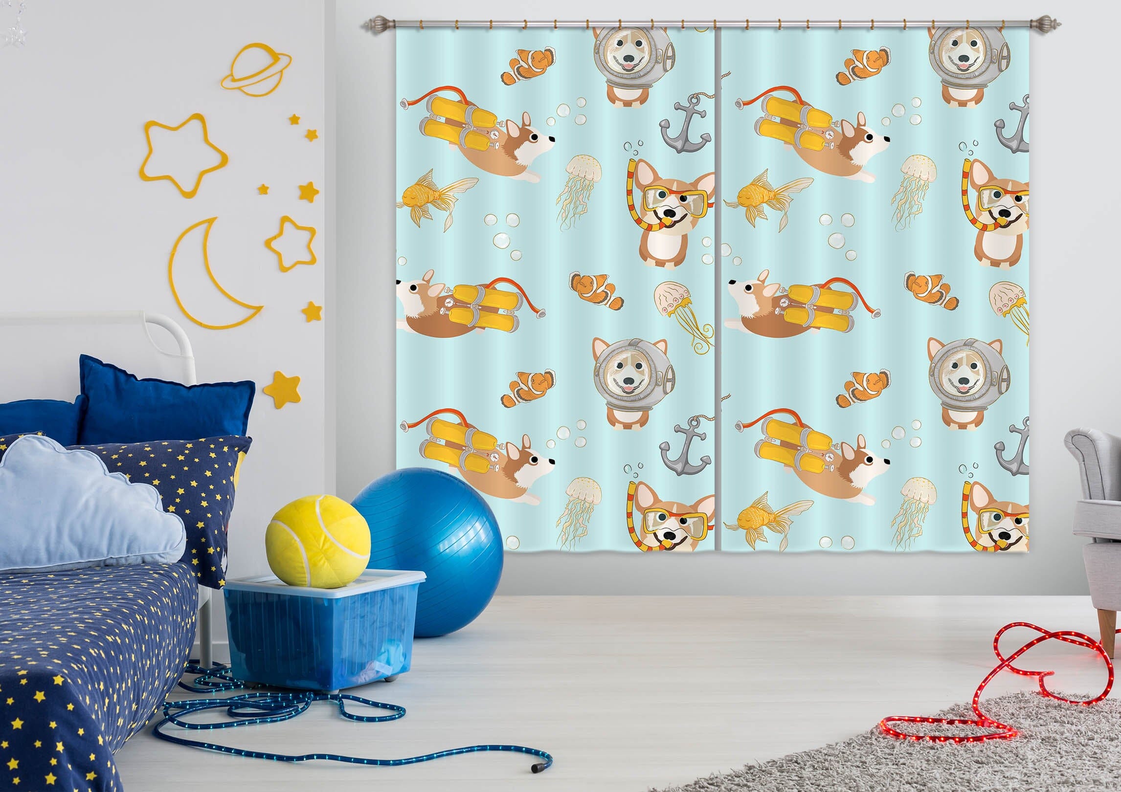 3D Puppy Bubble 122 Uta Naumann Curtain Curtains Drapes Curtains AJ Creativity Home 