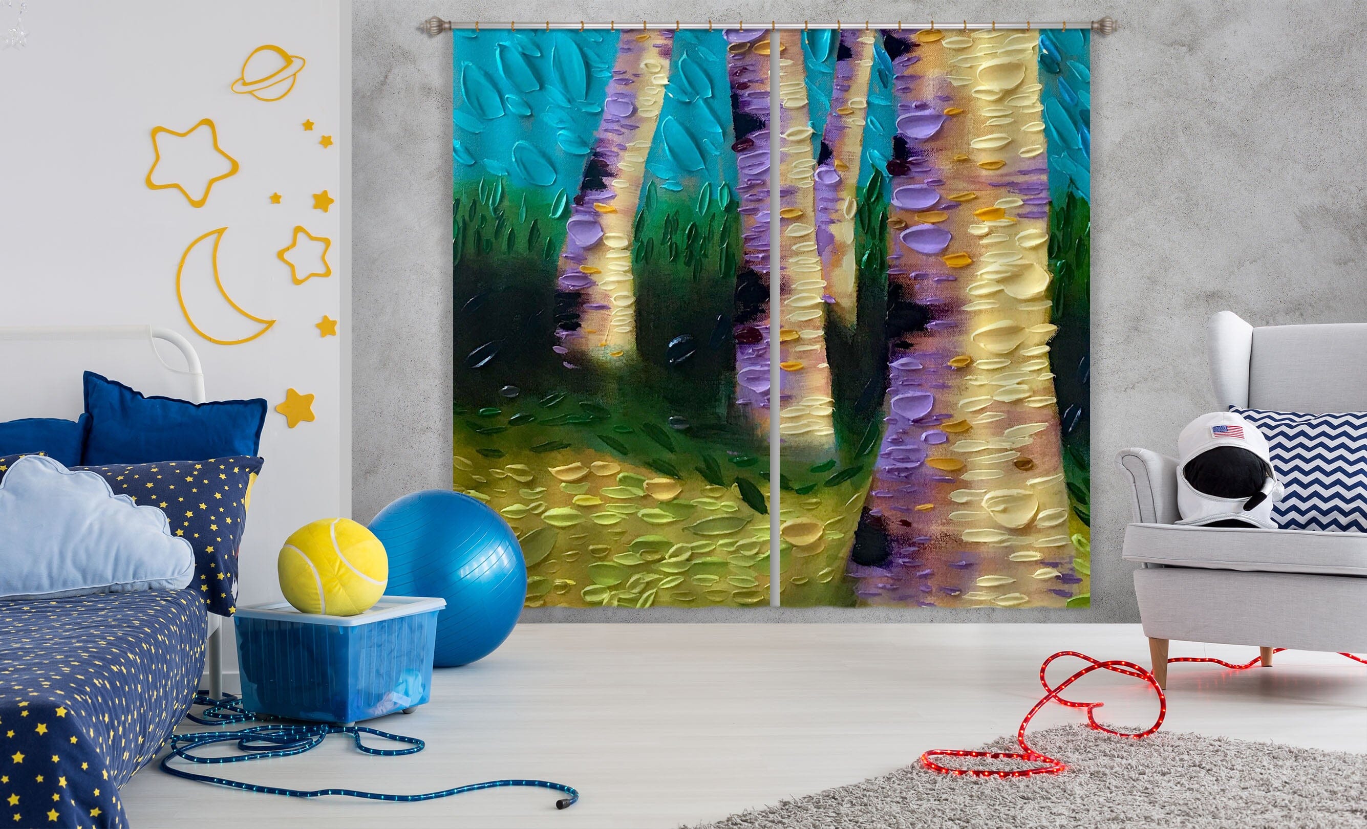 3D Garden Mystery Panel 045 Dena Tollefson Curtain Curtains Drapes Curtains AJ Creativity Home 