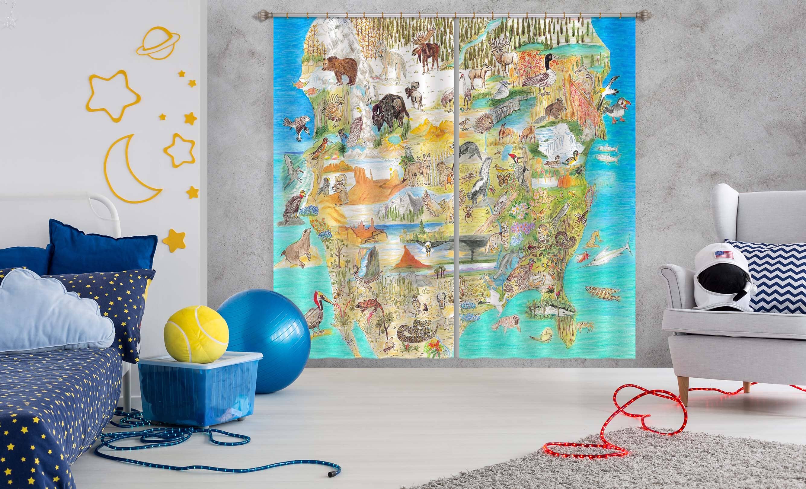 3D Animal Family 058 Michael Sewell Curtain Curtains Drapes Curtains AJ Creativity Home 