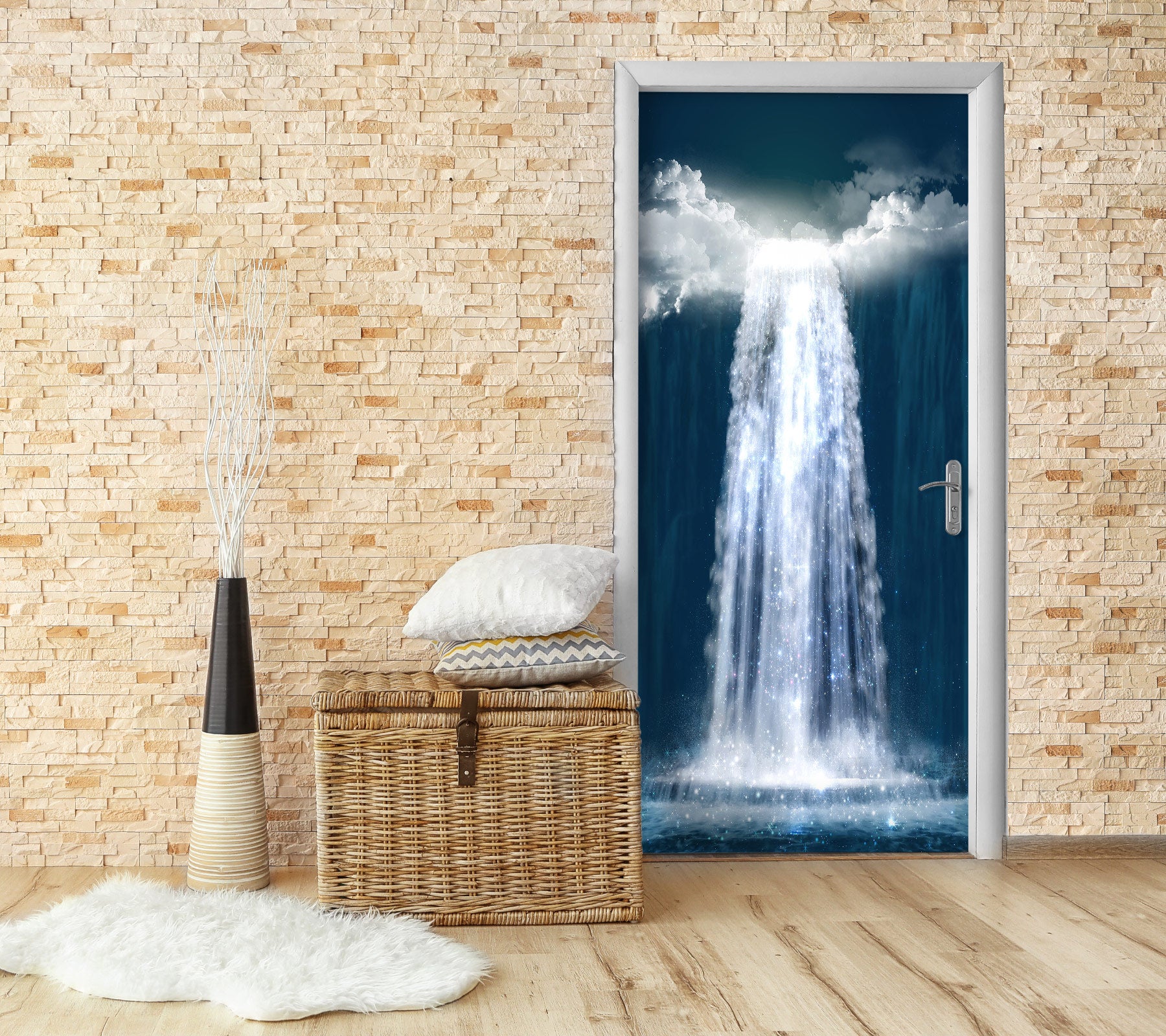3D Cloud Waterfall 24142 Door Mural