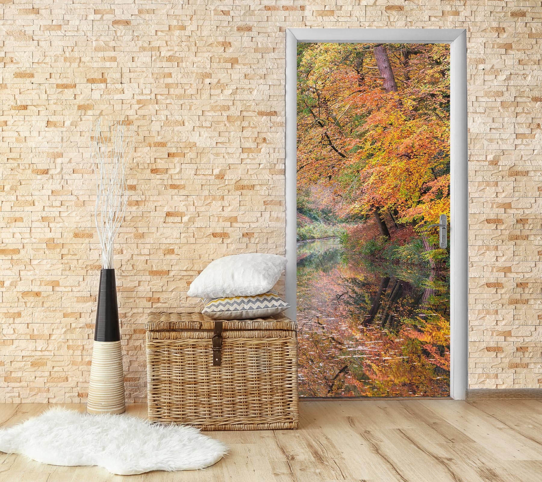 3D Mountain Forest 5104 Assaf Frank Door Mural