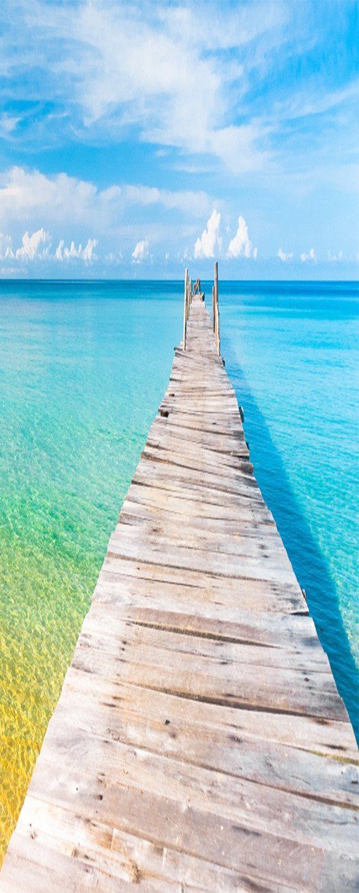 3D transparent brine wooden bridge door mural Wallpaper AJ Wallpaper 