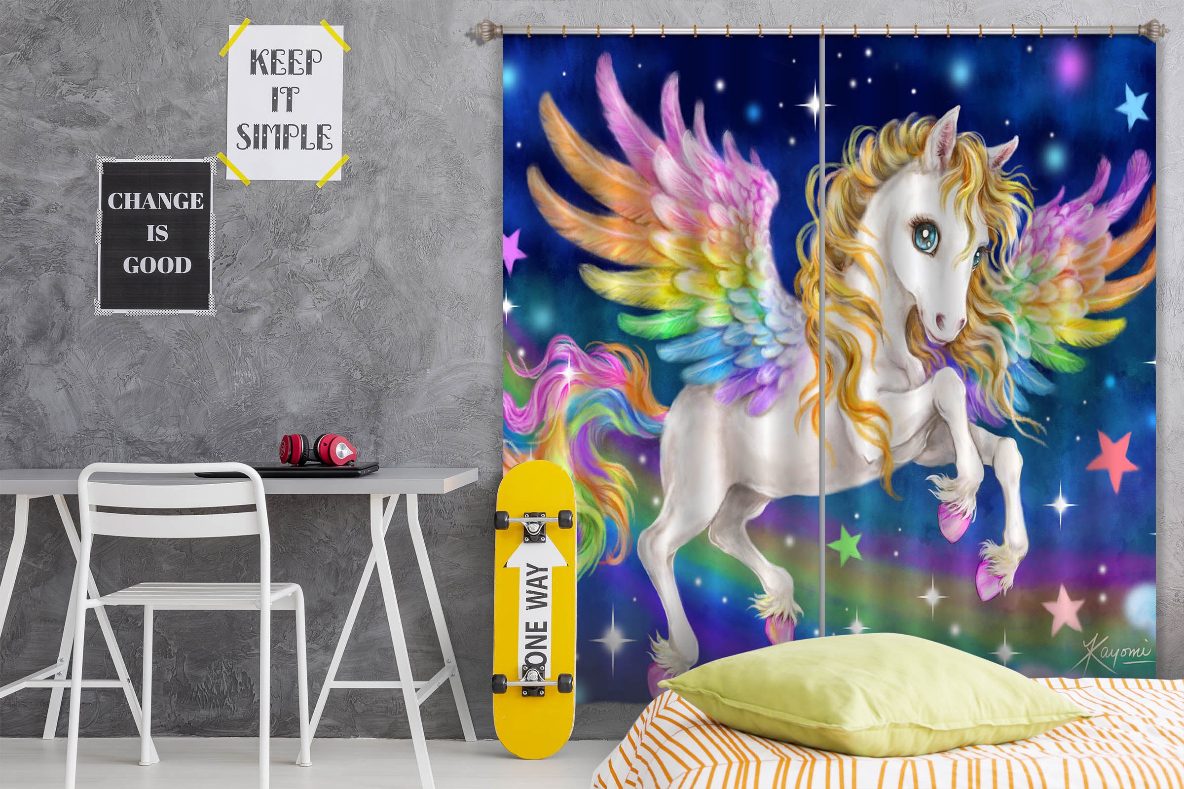 3D Fantasy Unicorn 9047 Kayomi Harai Curtain Curtains Drapes