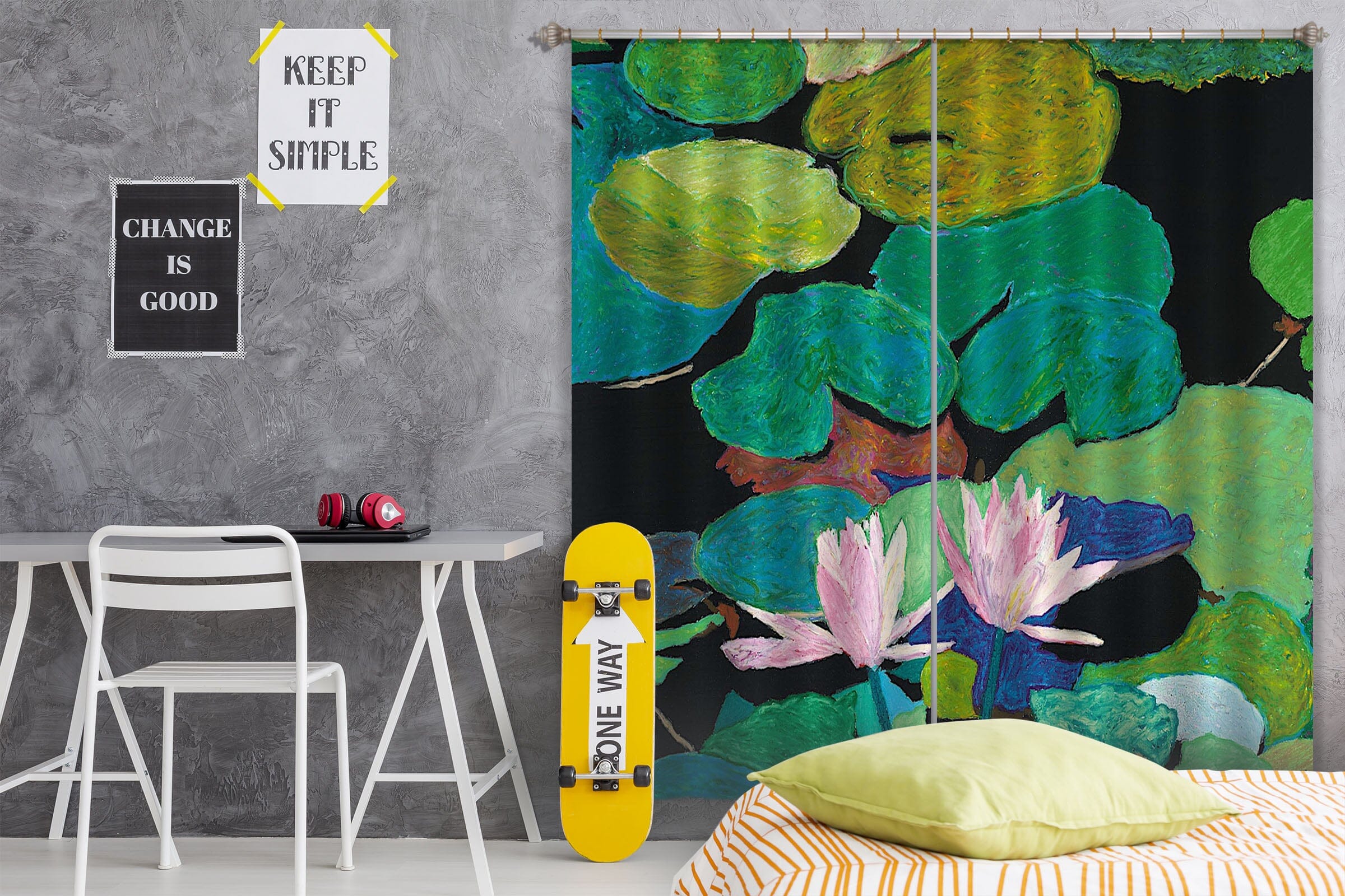 3D Lotus Pond 277 Allan P. Friedlander Curtain Curtains Drapes Curtains AJ Creativity Home 
