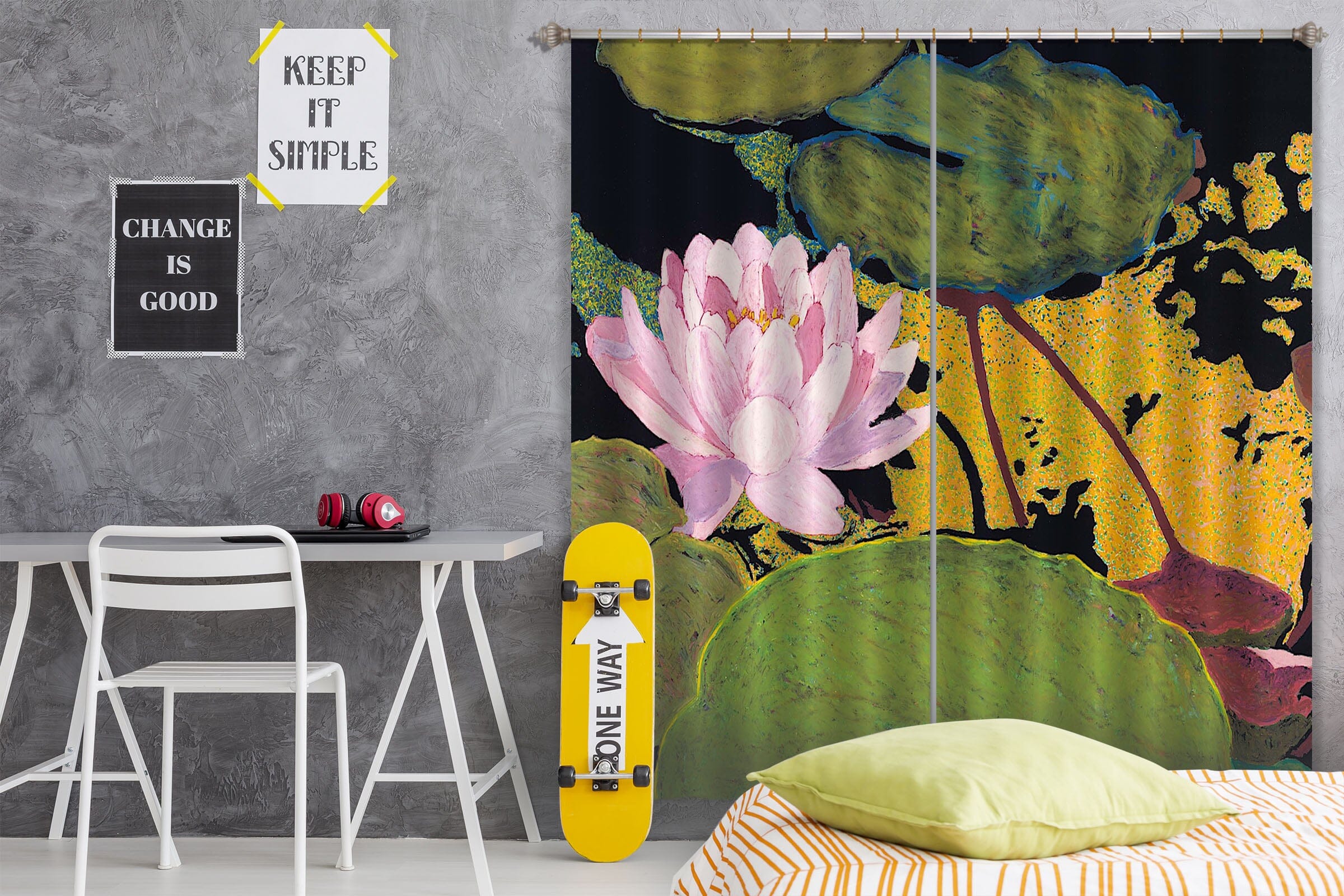 3D Pink Lotus 284 Allan P. Friedlander Curtain Curtains Drapes Curtains AJ Creativity Home 