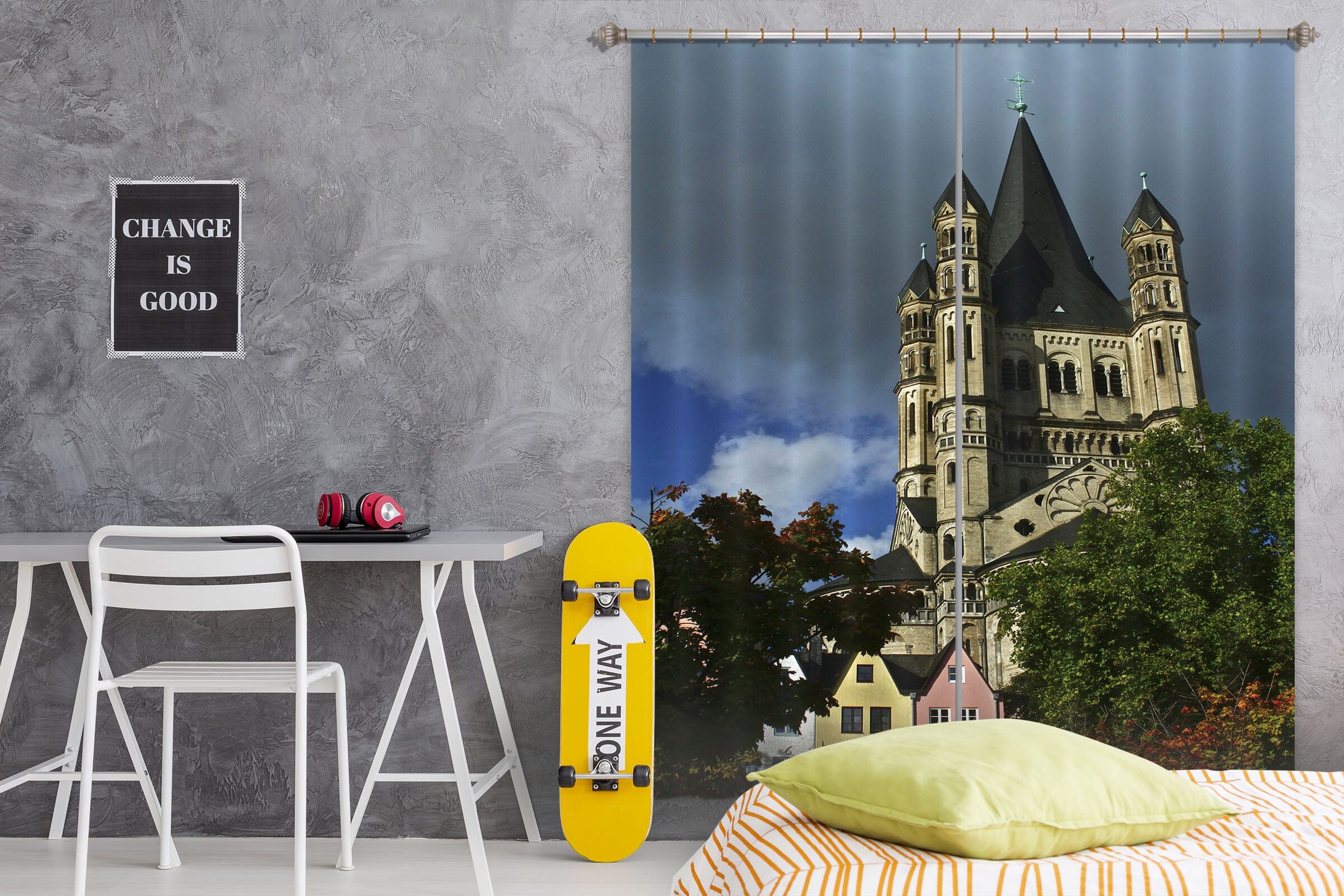 3D Hilltop Castle 053 Kathy Barefield Curtain Curtains Drapes Curtains AJ Creativity Home 