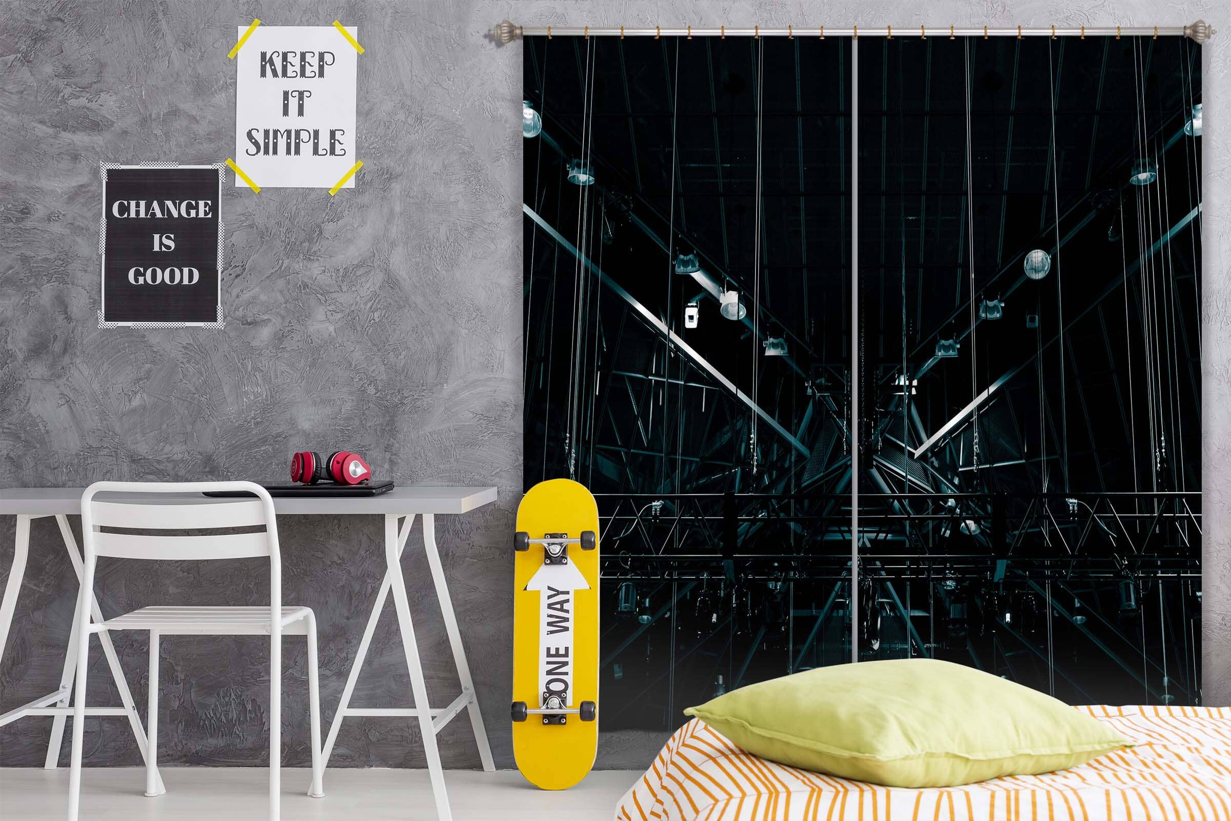 3D Night Lights 049 Noirblanc777 Curtain Curtains Drapes Curtains AJ Creativity Home 