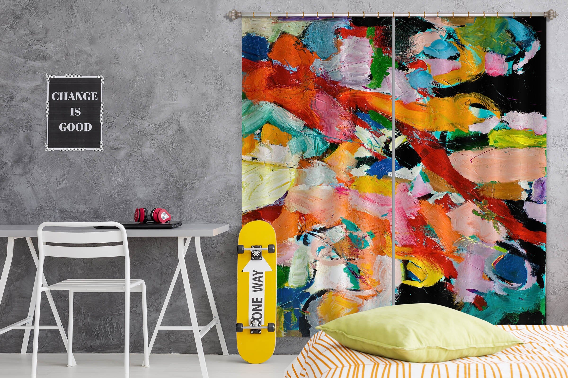 3D Color Graffiti 113 Allan P. Friedlander Curtain Curtains Drapes Curtains AJ Creativity Home 