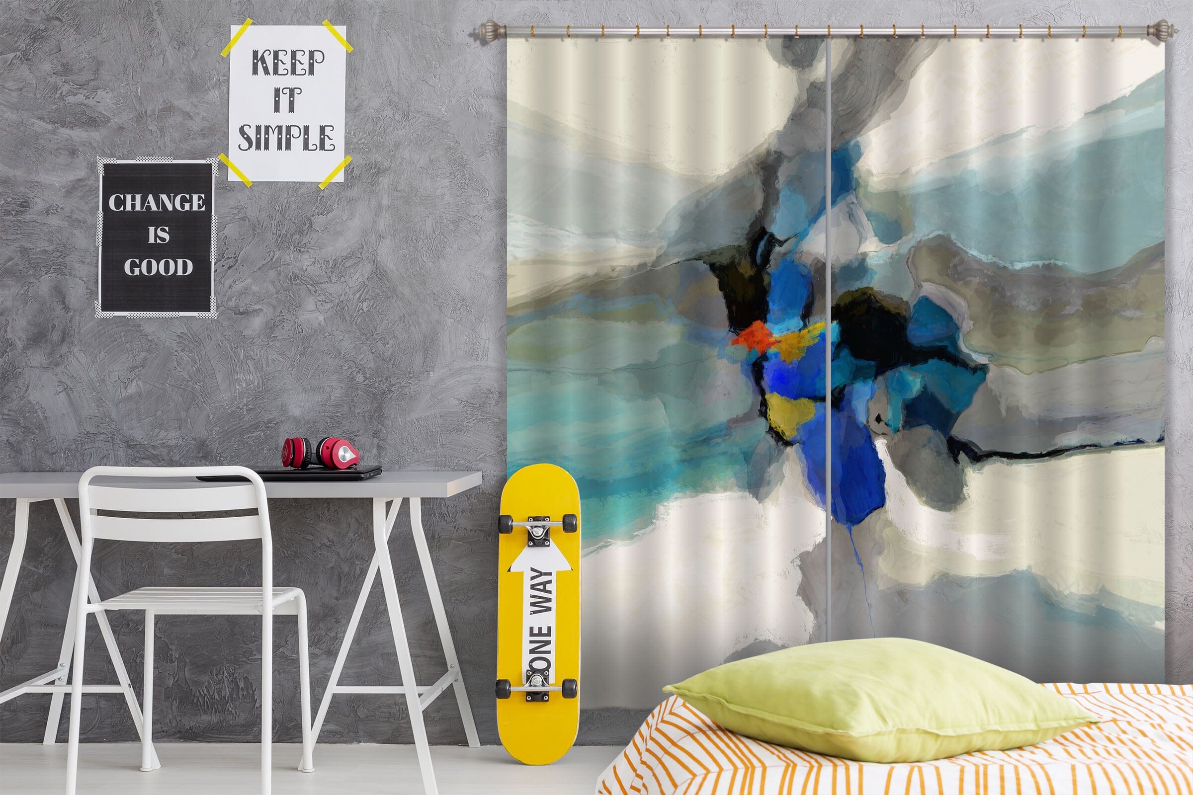 3D Color Ink 043 Michael Tienhaara Curtain Curtains Drapes Curtains AJ Creativity Home 