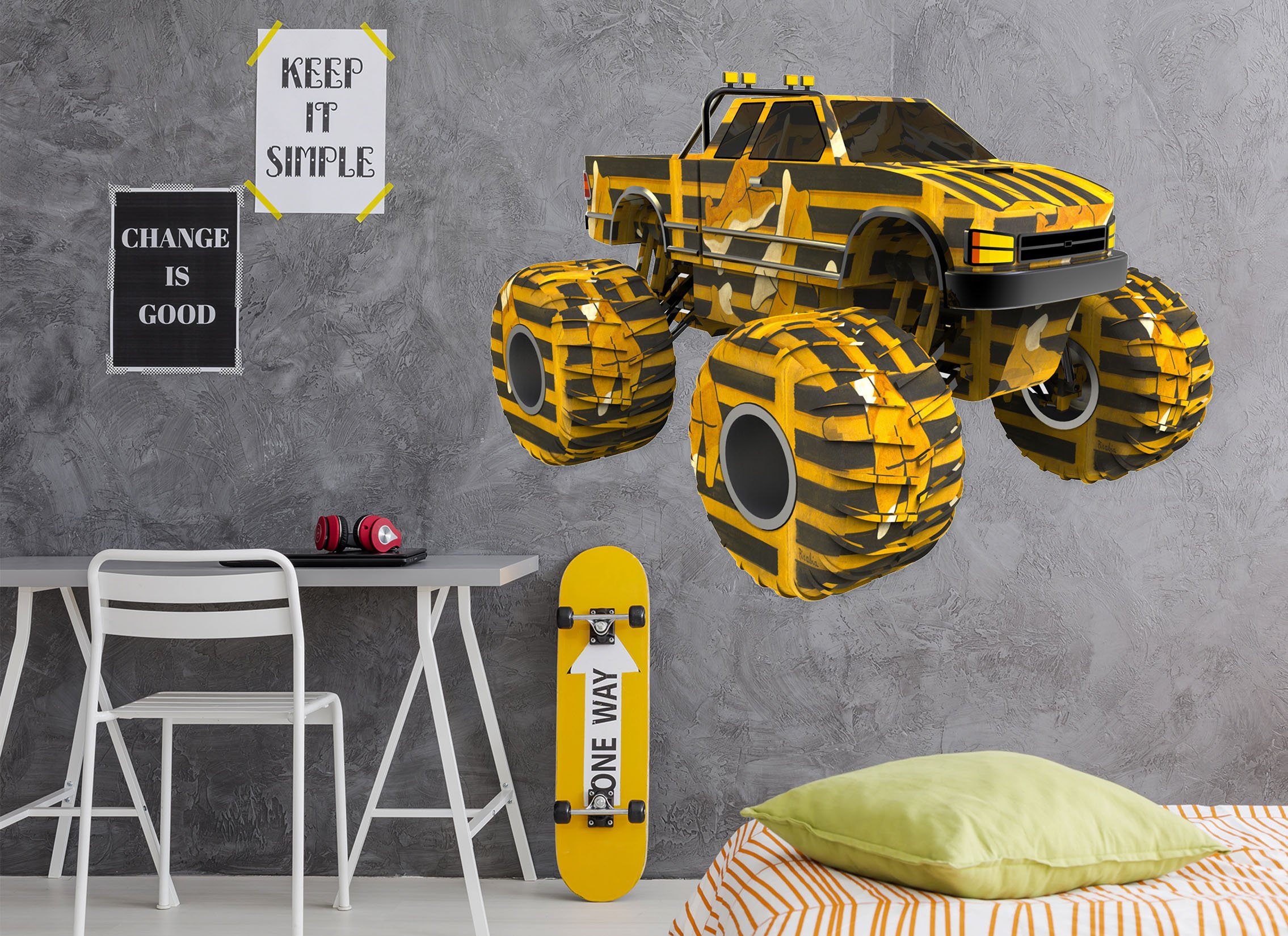 3D Yellow Deformation Car 0012 Vehicles Wallpaper AJ Wallpaper 