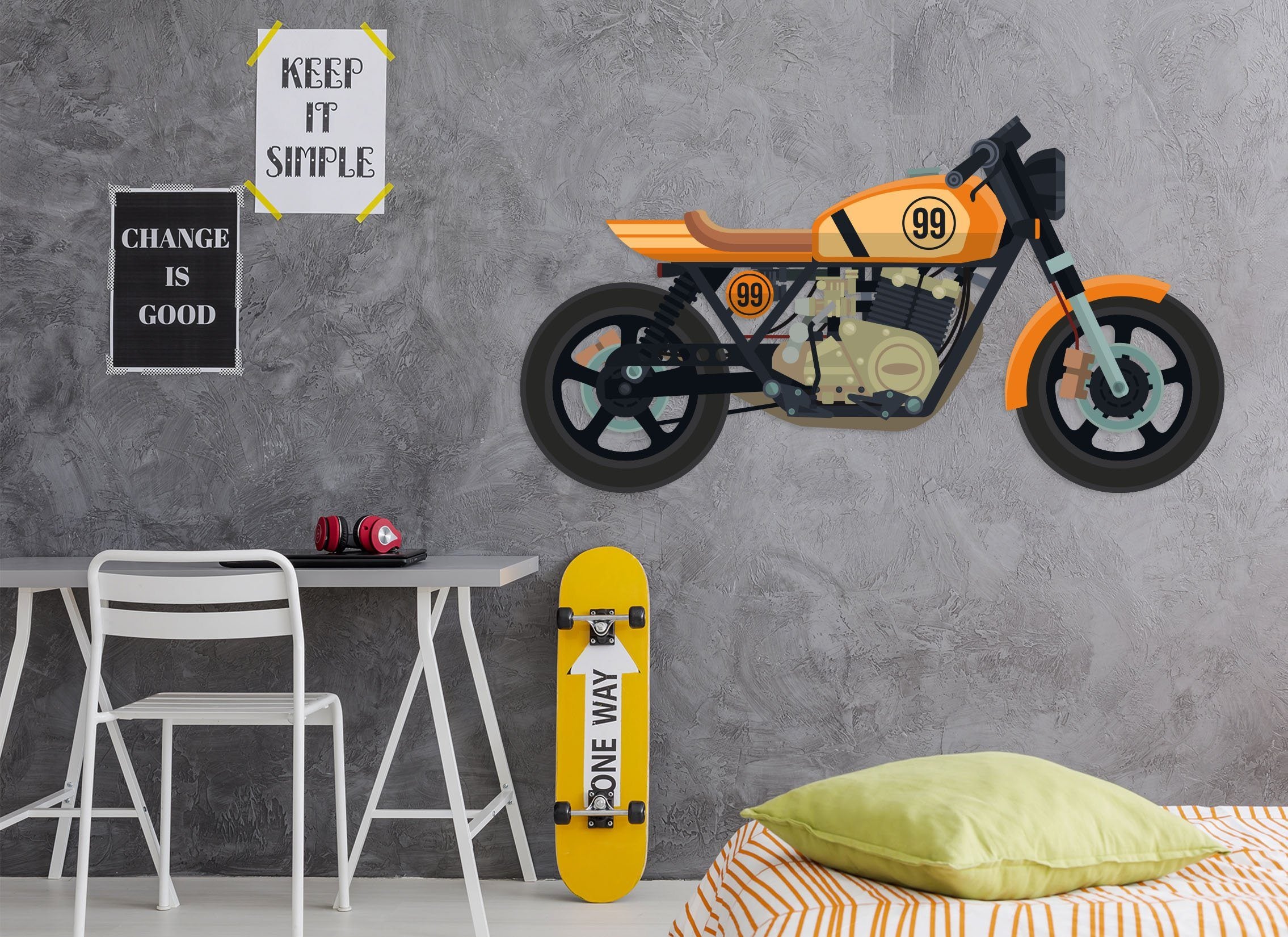 3D Yellow Motorcycle 257 Vehicles Wallpaper AJ Wallpaper 