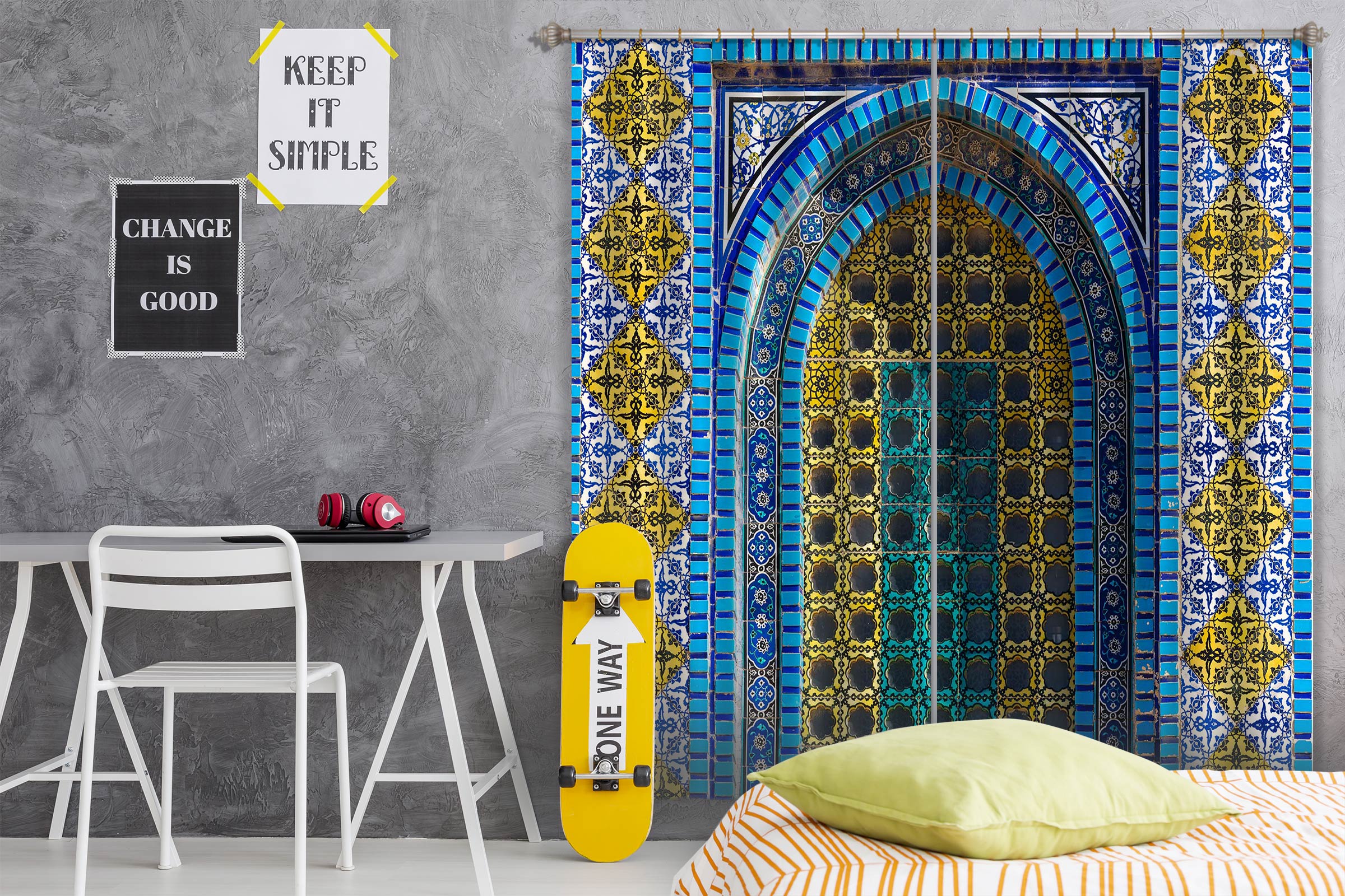 3D Door Pattern 076 Assaf Frank Curtain Curtains Drapes