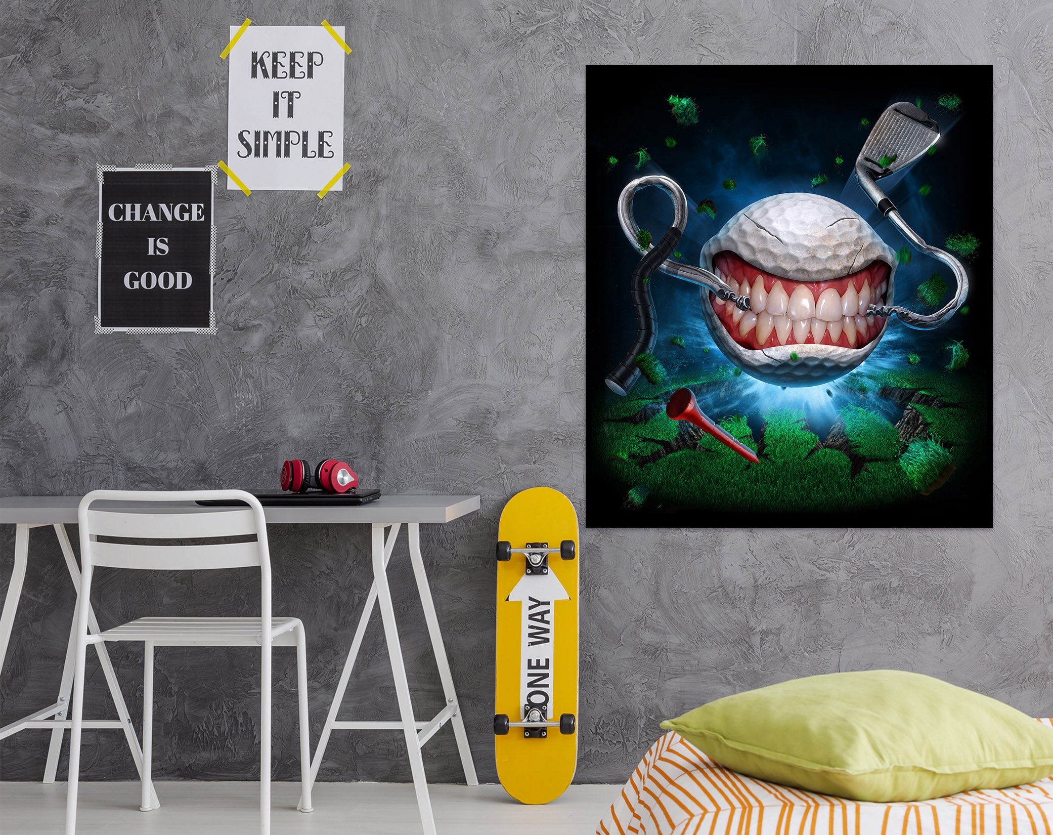 3D Teeth Golf 5113 Tom Wood Wall Sticker