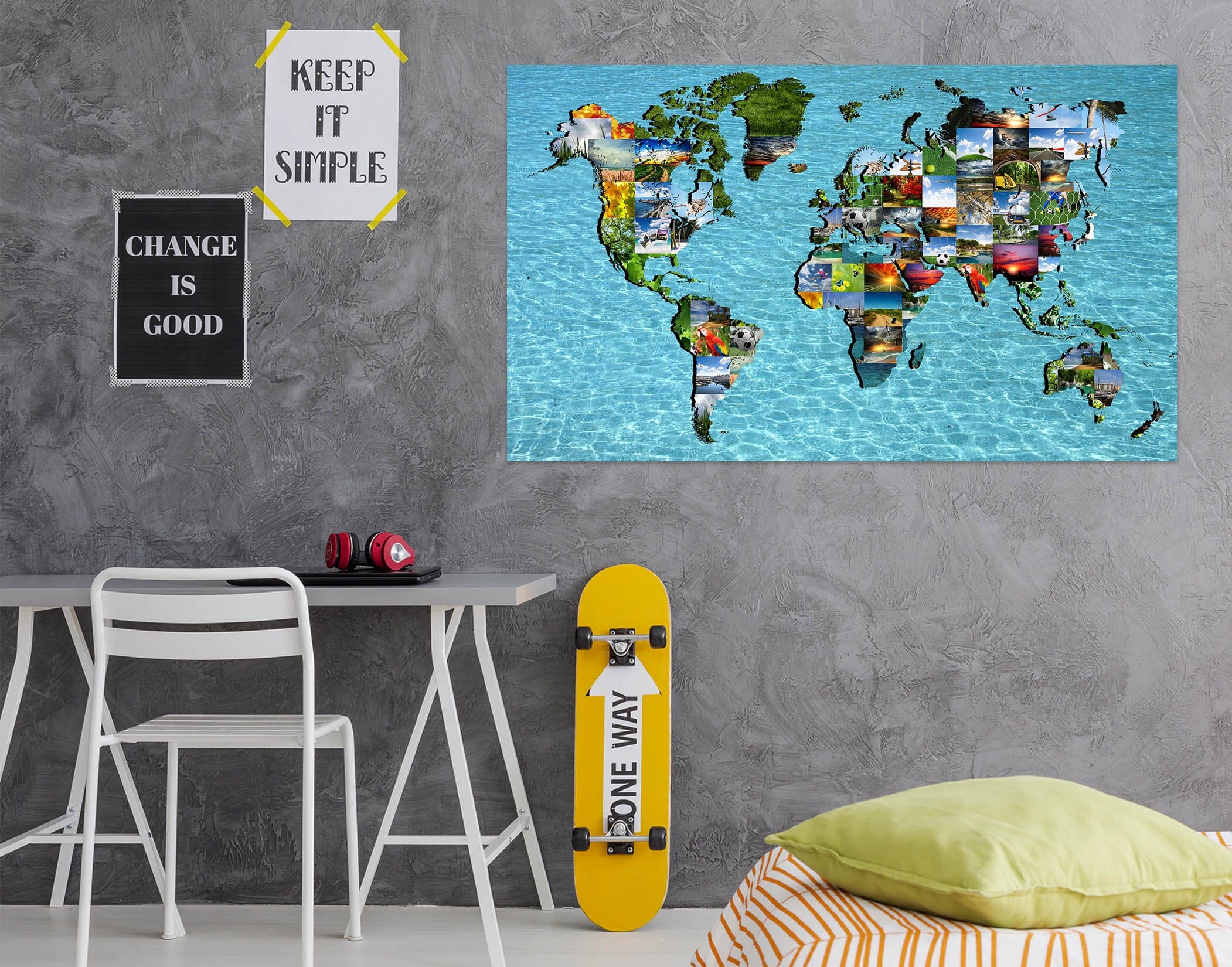 3D Island Architecture 133 World Map Wall Sticker Wallpaper AJ Wallpaper 2 