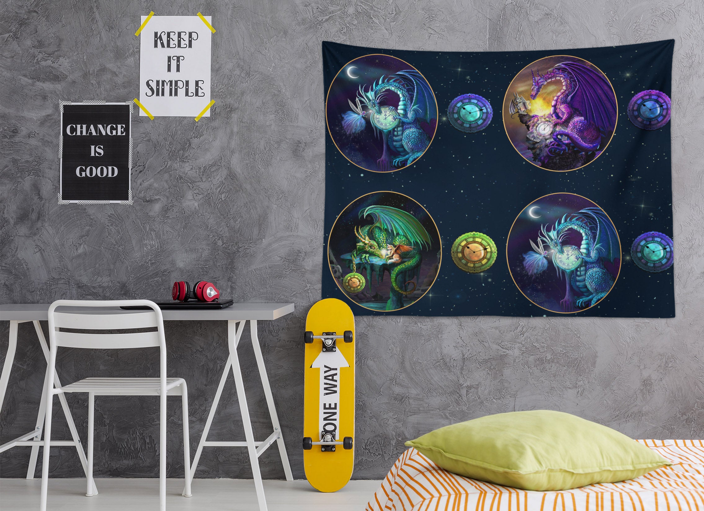 3D Star Dragon 948 Rose Catherine Khan Tapestry Hanging Cloth Hang