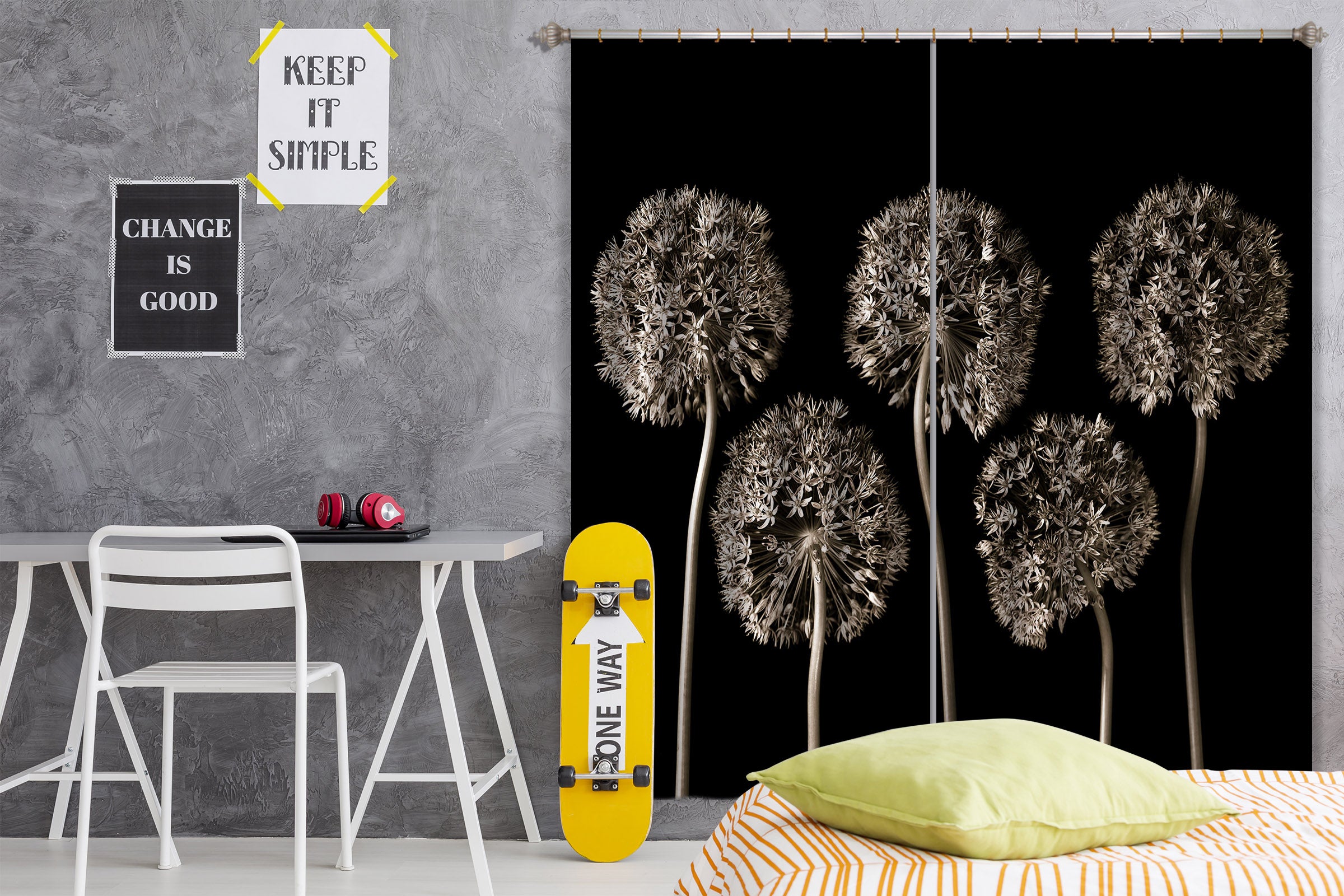 3D Simple Dandelion 6304 Assaf Frank Curtain Curtains Drapes