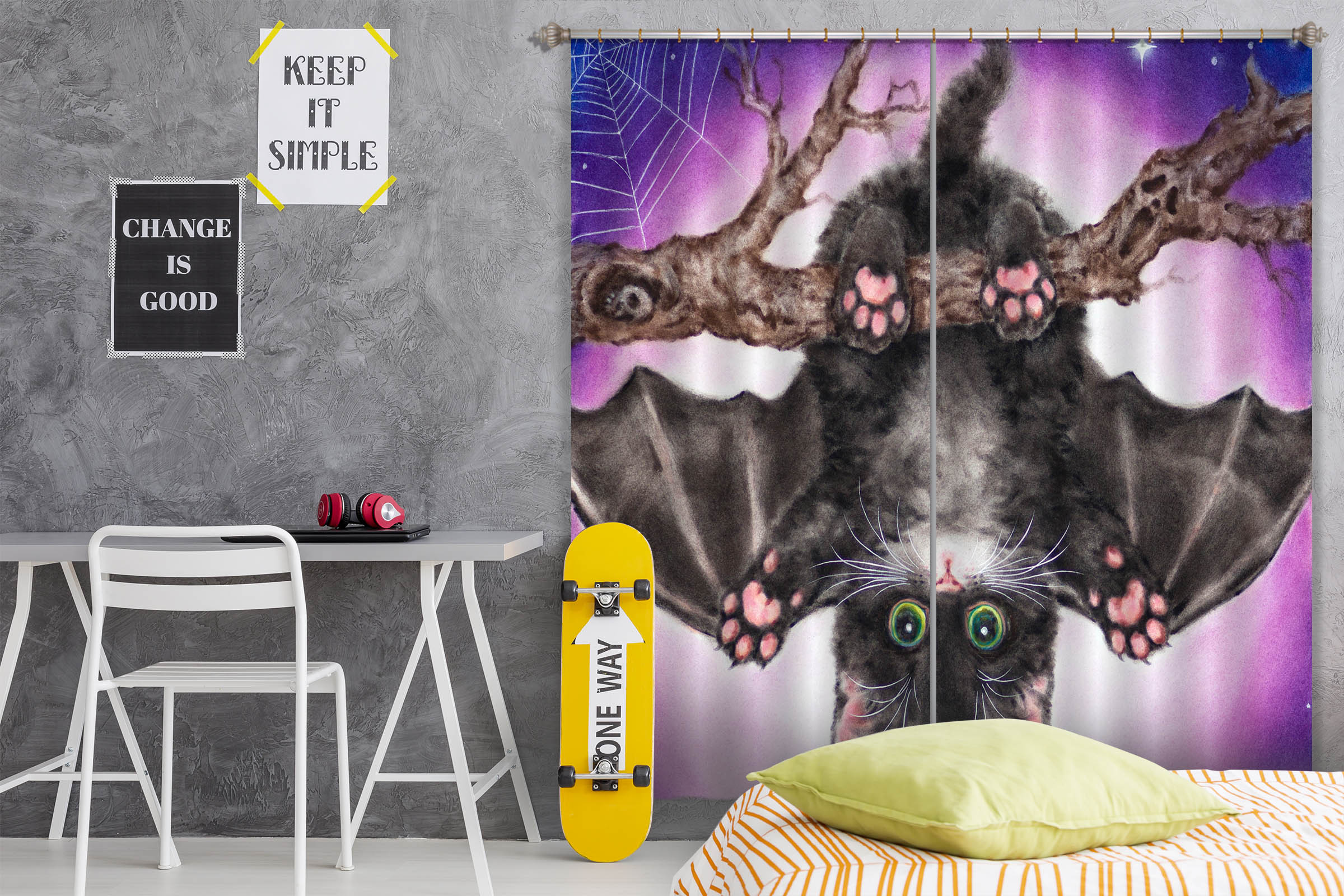 3D Bat Branch 9031 Kayomi Harai Curtain Curtains Drapes