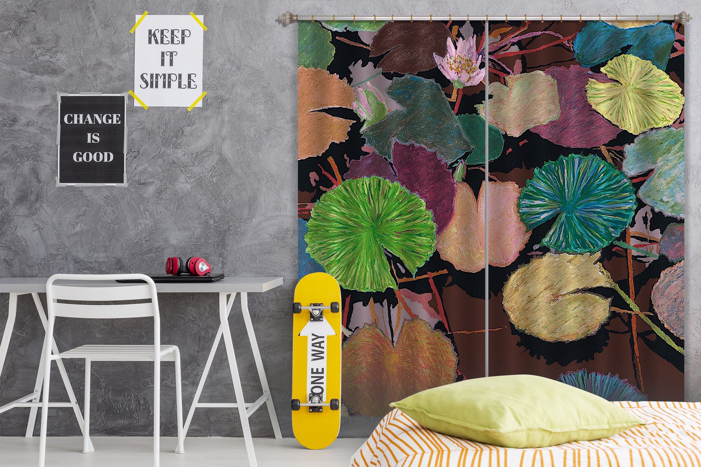 3D Summer Lotus Leaf 291 Allan P. Friedlander Curtain Curtains Drapes Curtains AJ Creativity Home 