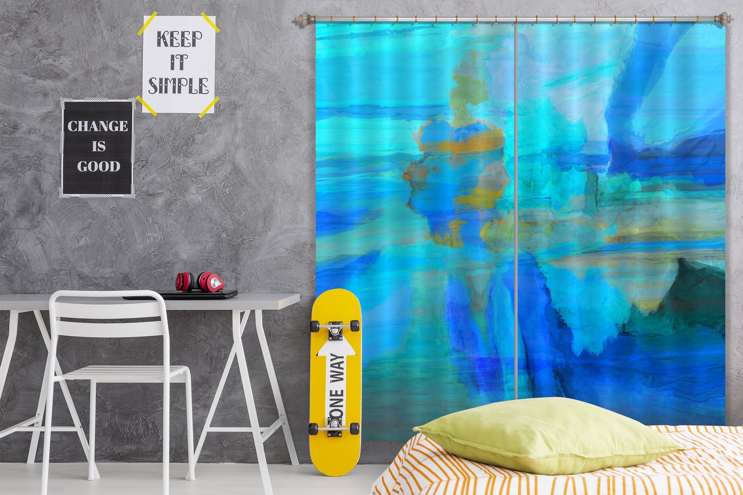 3D Blue Sea 051 Michael Tienhaara Curtain Curtains Drapes Curtains AJ Creativity Home 