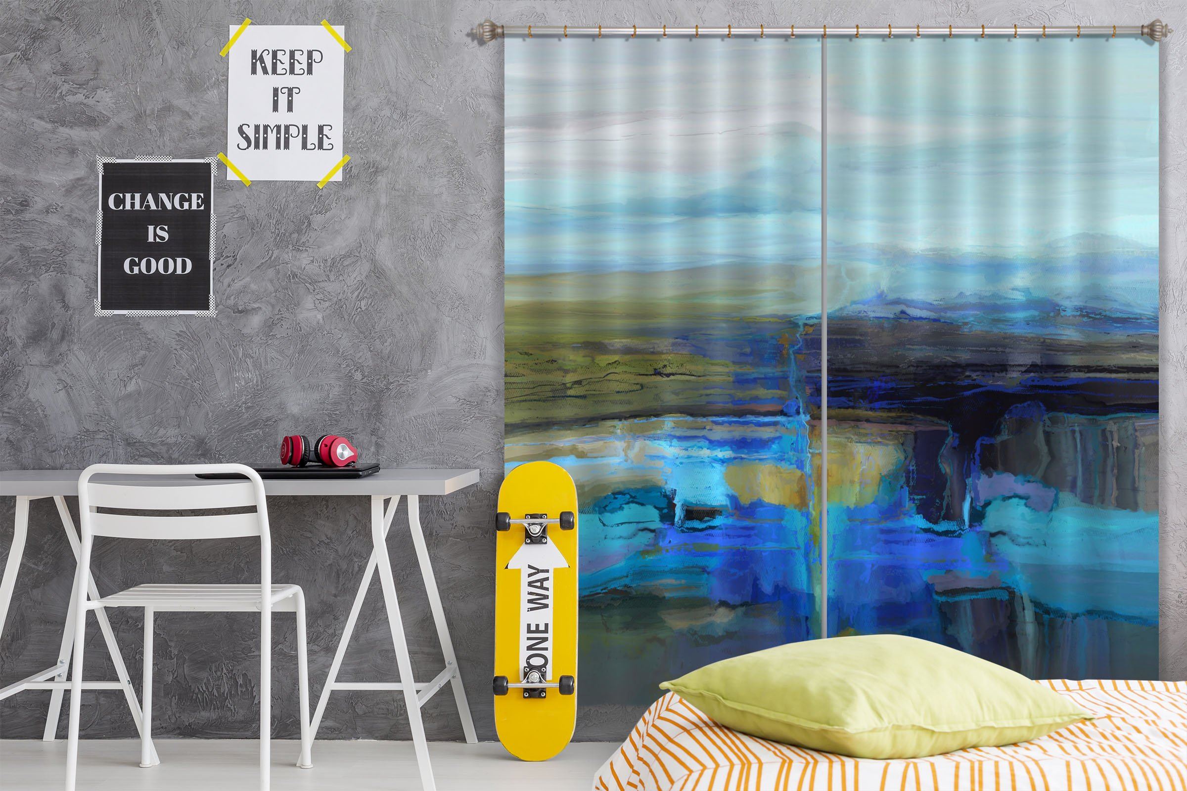 3D Blue Lake 064 Michael Tienhaara Curtain Curtains Drapes Curtains AJ Creativity Home 