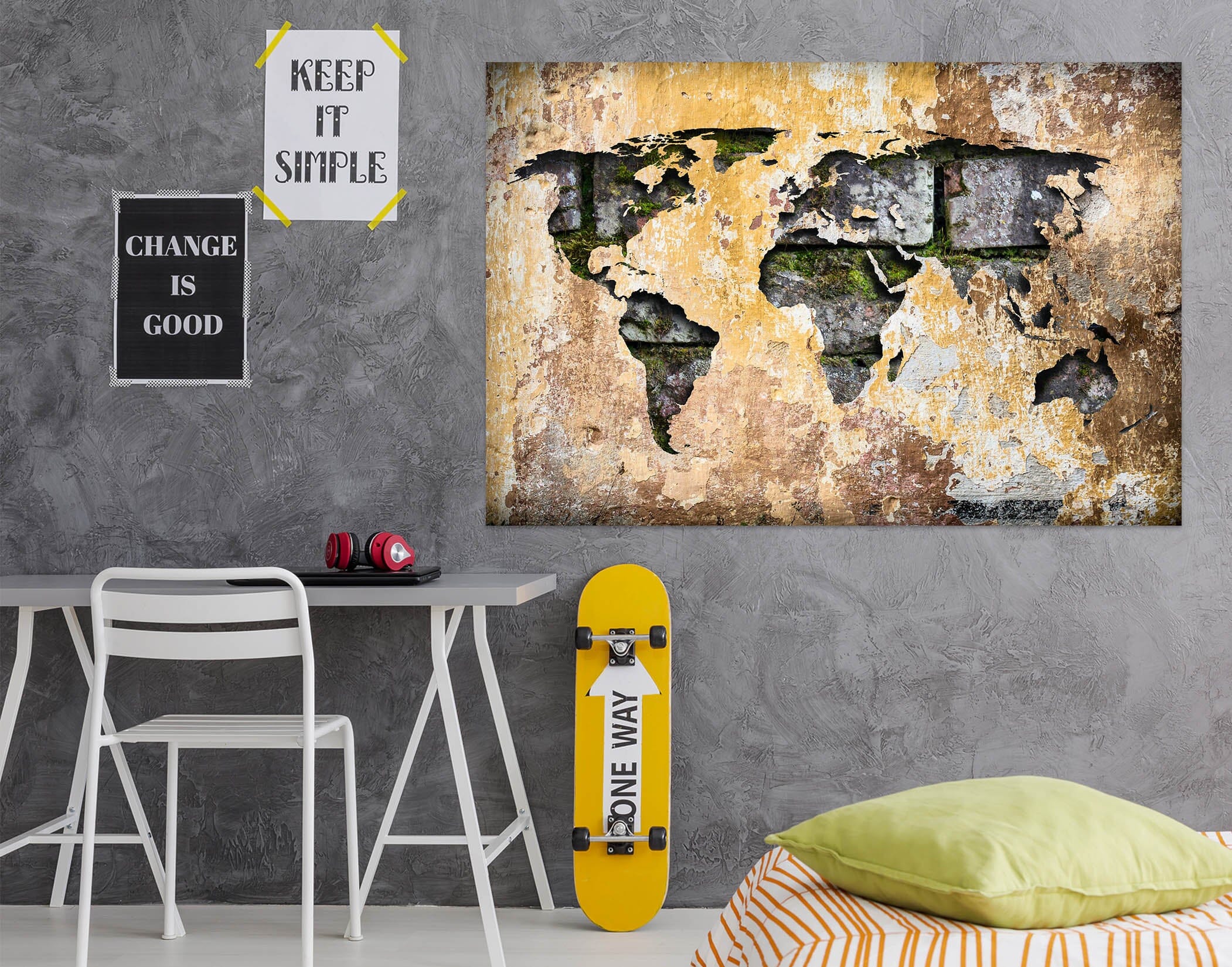 3D Vintage Paper 236 World Map Wall Sticker Wallpaper AJ Wallpaper 2 