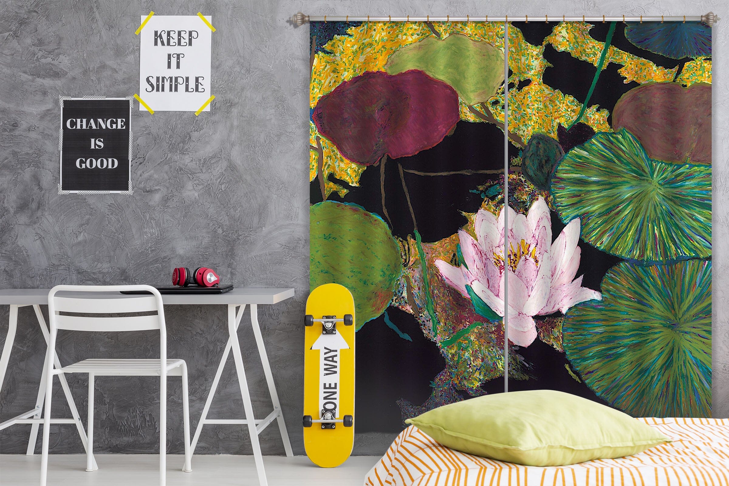 3D Lotus Bloom 297 Allan P. Friedlander Curtain Curtains Drapes Curtains AJ Creativity Home 