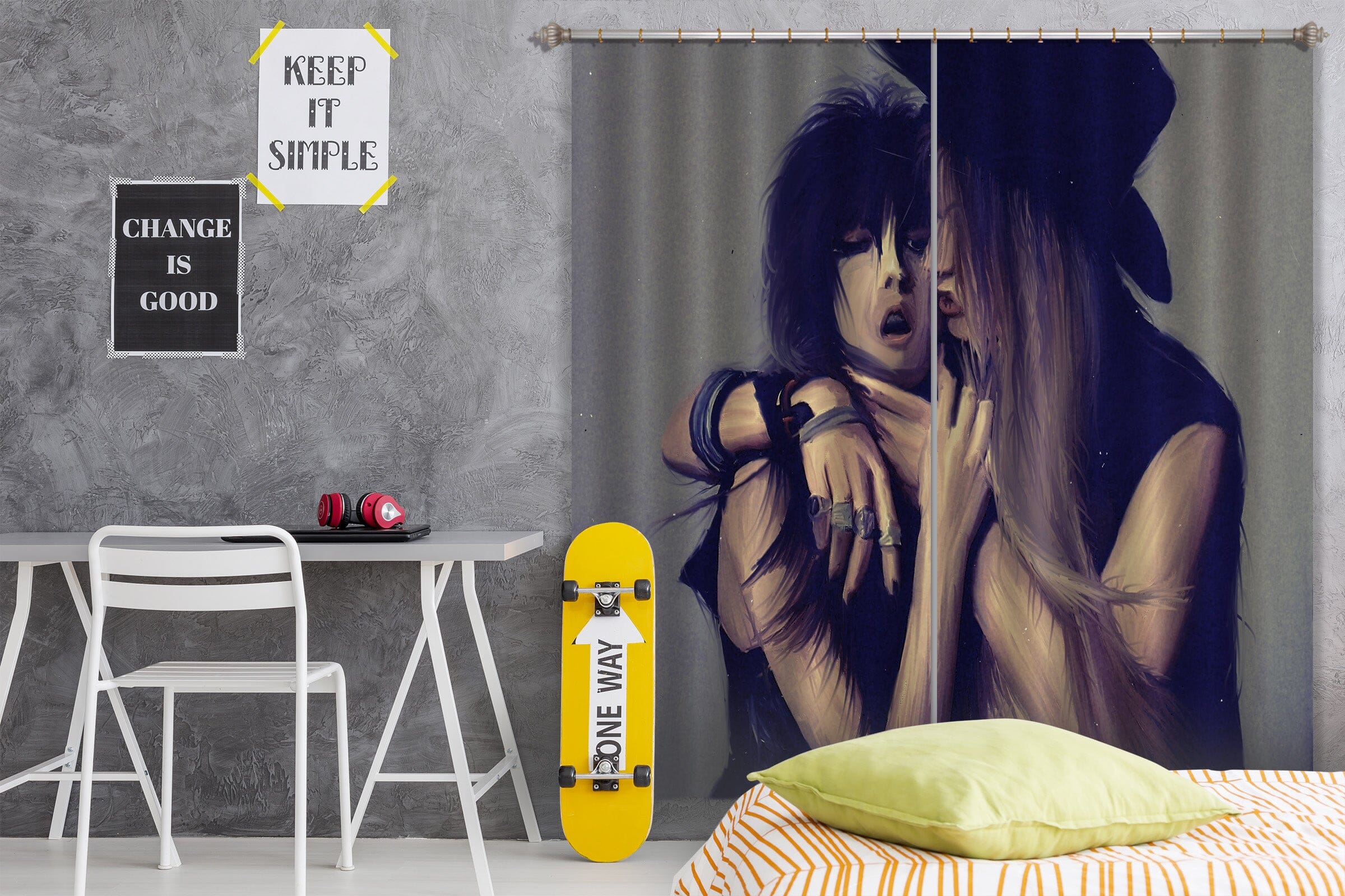 3D Fashion Couple 051 Marco Cavazzana Curtain Curtains Drapes Curtains AJ Creativity Home 