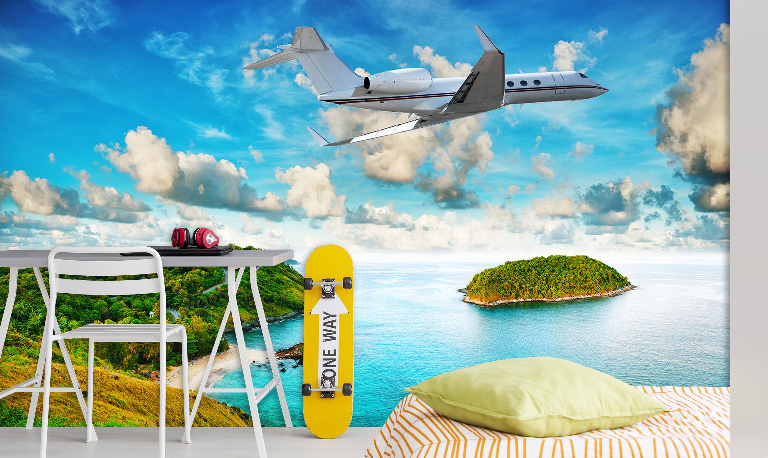 3D Island Aircraft 216 Vehicle Wall Murals