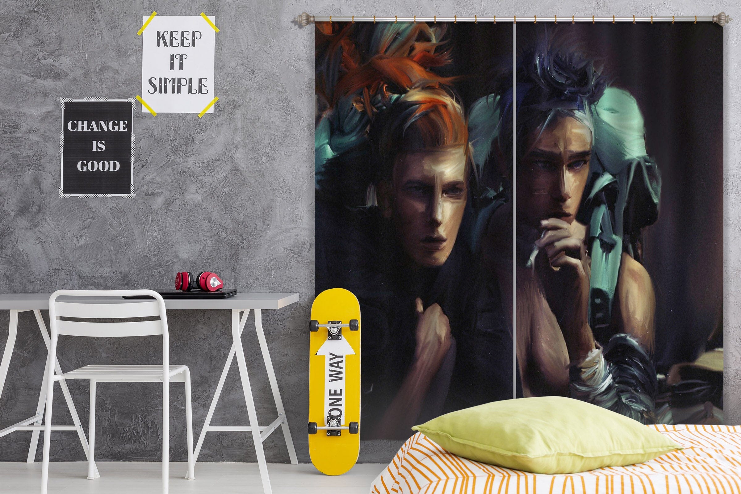 3D Personality Girl 043 Marco Cavazzana Curtain Curtains Drapes Curtains AJ Creativity Home 