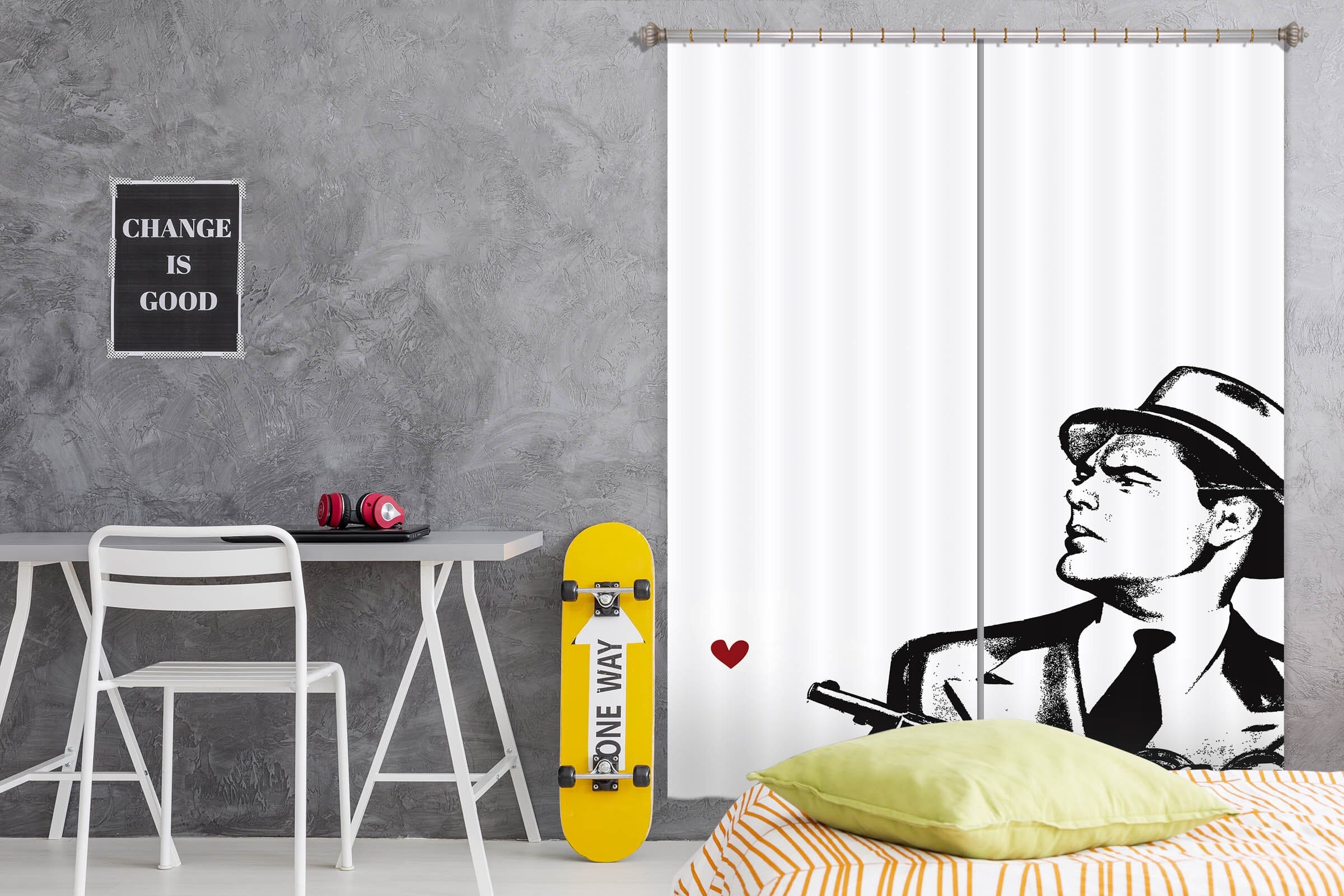 3D Man Heart 1036 Boris Draschoff Curtain Curtains Drapes Curtains AJ Creativity Home 