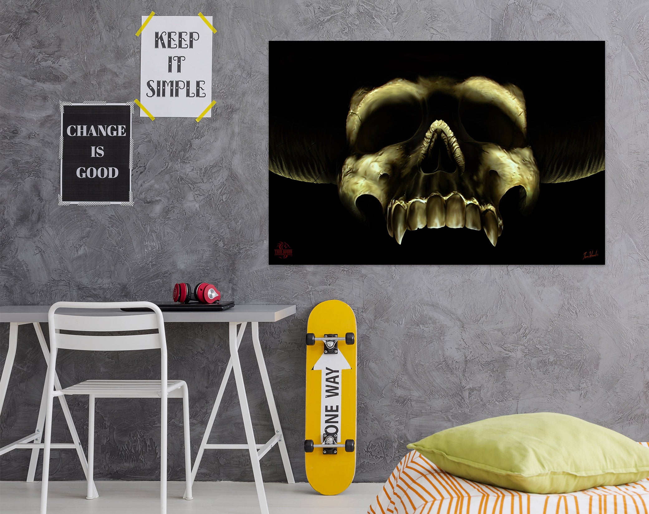 3D Skull Dark 5105 Tom Wood Wall Sticker