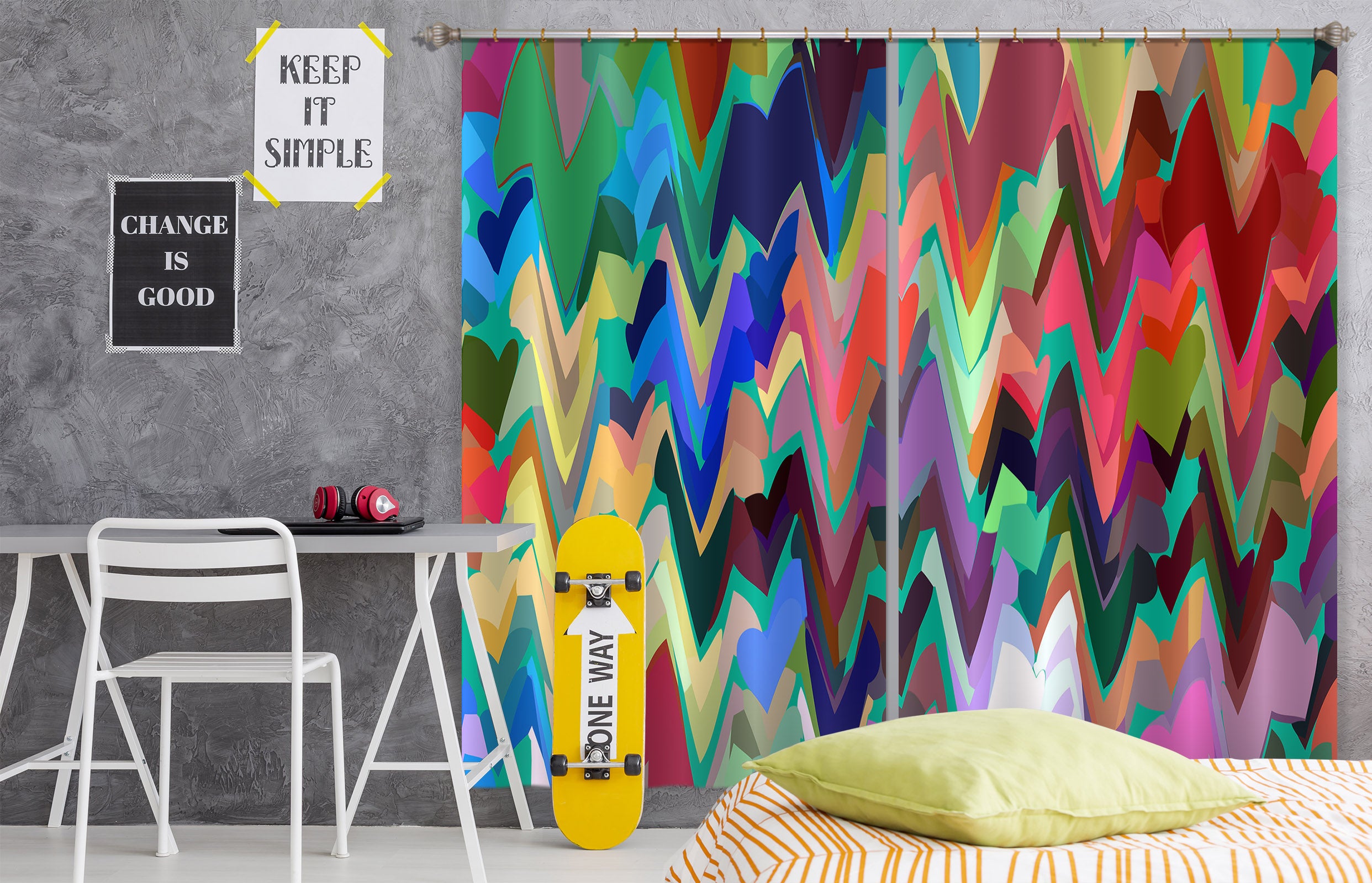 3D Wavy Color 70096 Shandra Smith Curtain Curtains Drapes