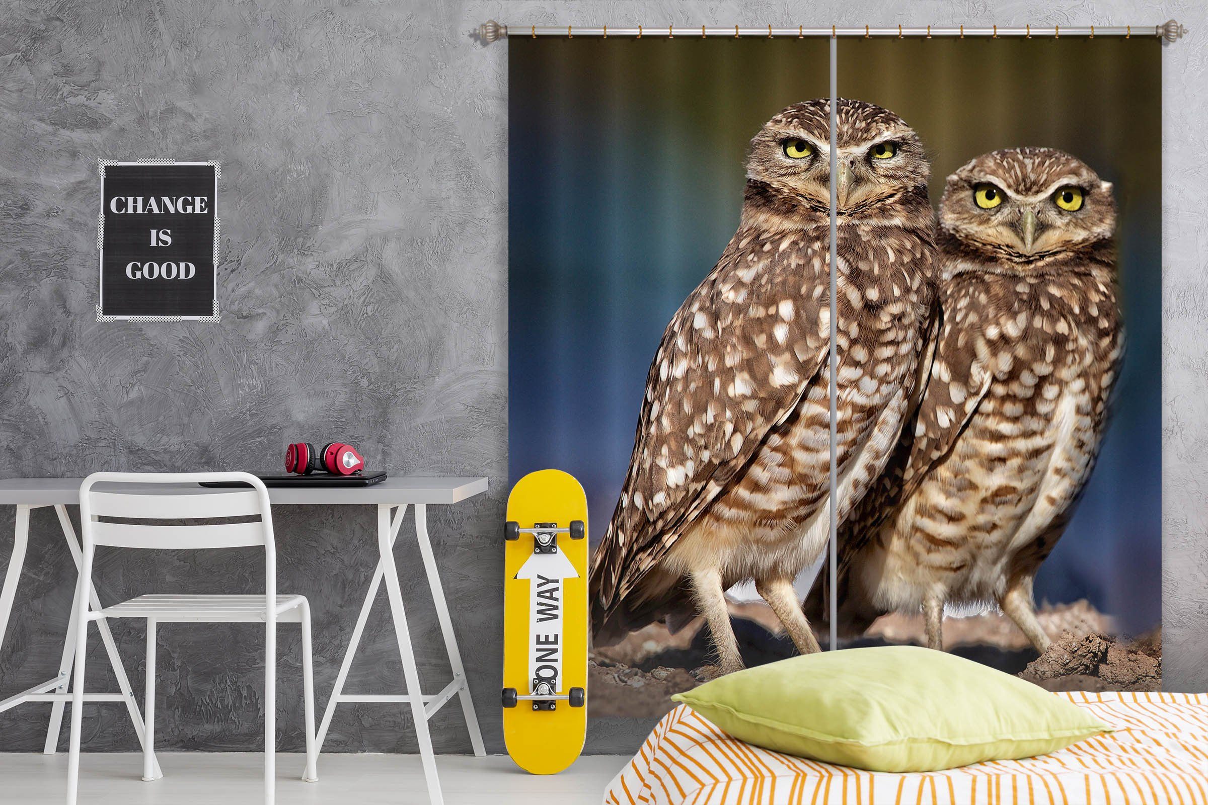3D Burrowing Owl Buddies 046 Kathy Barefield Curtain Curtains Drapes Curtains AJ Creativity Home 