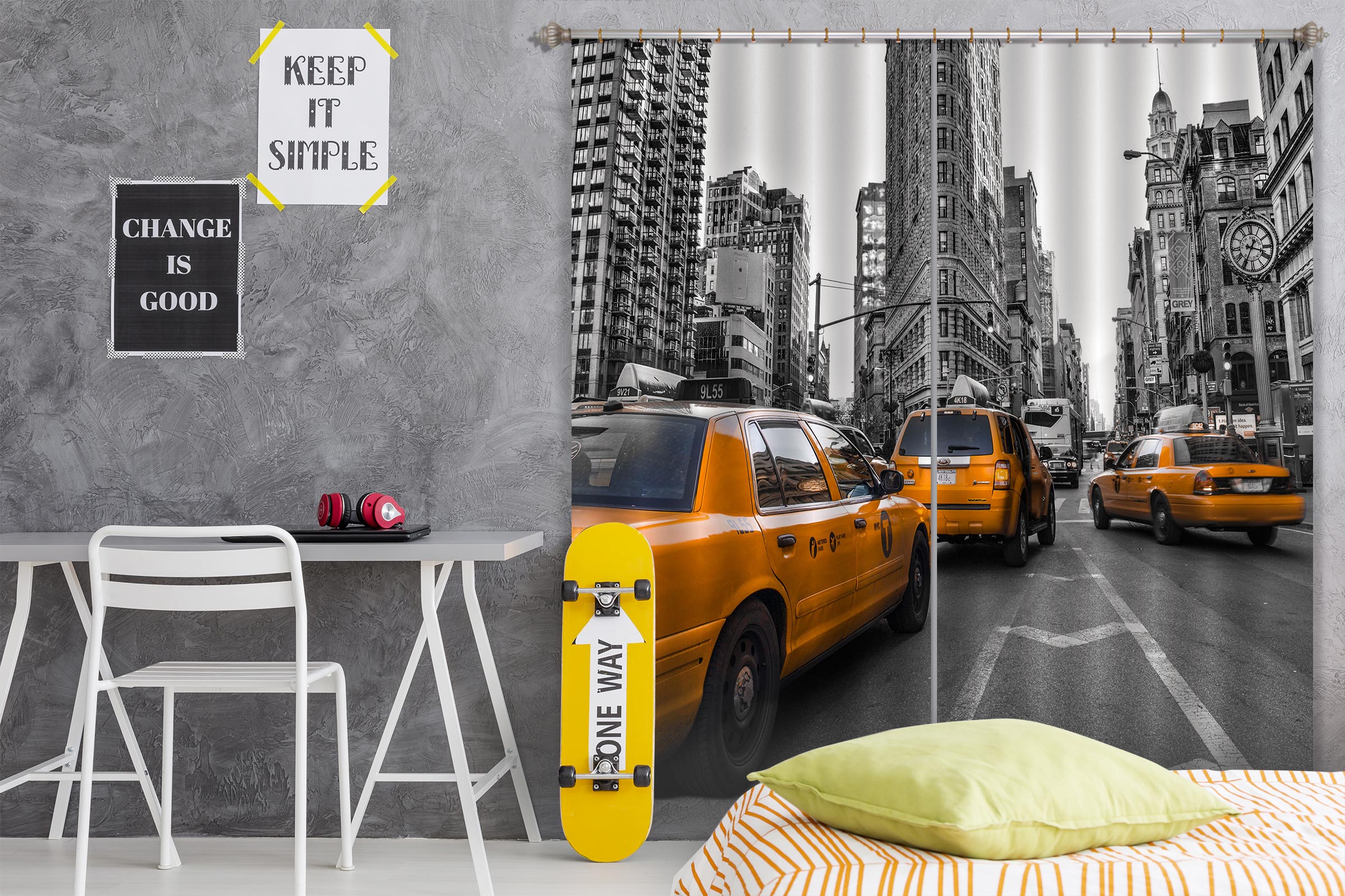 3D Taxi Highway 015 Assaf Frank Curtain Curtains Drapes