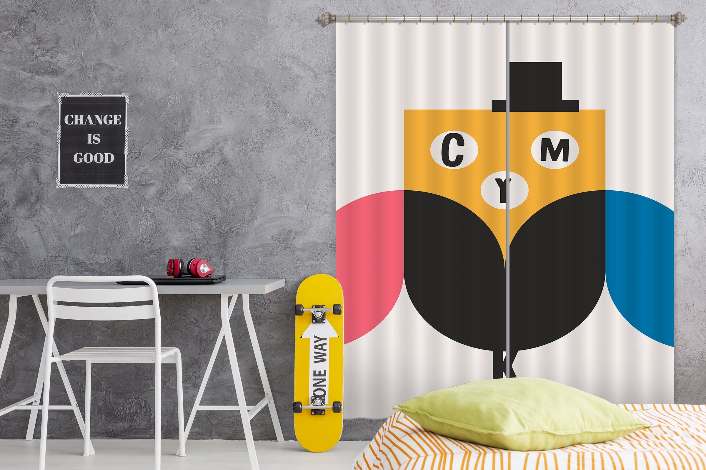 3D Color Owl 1027 Boris Draschoff Curtain Curtains Drapes Curtains AJ Creativity Home 