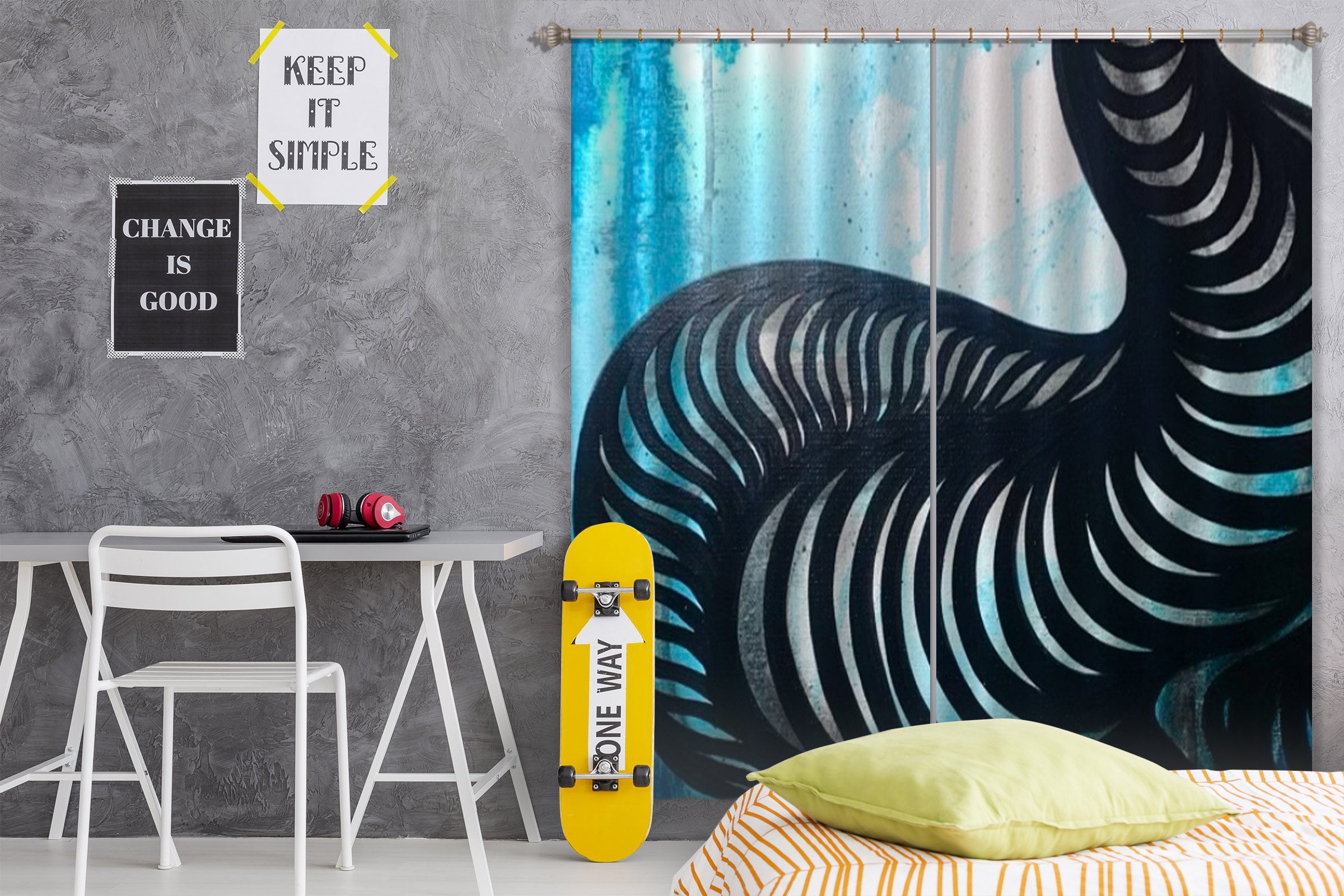 3D Watercolor Art 387 Jacqueline Reynoso Curtain Curtains Drapes