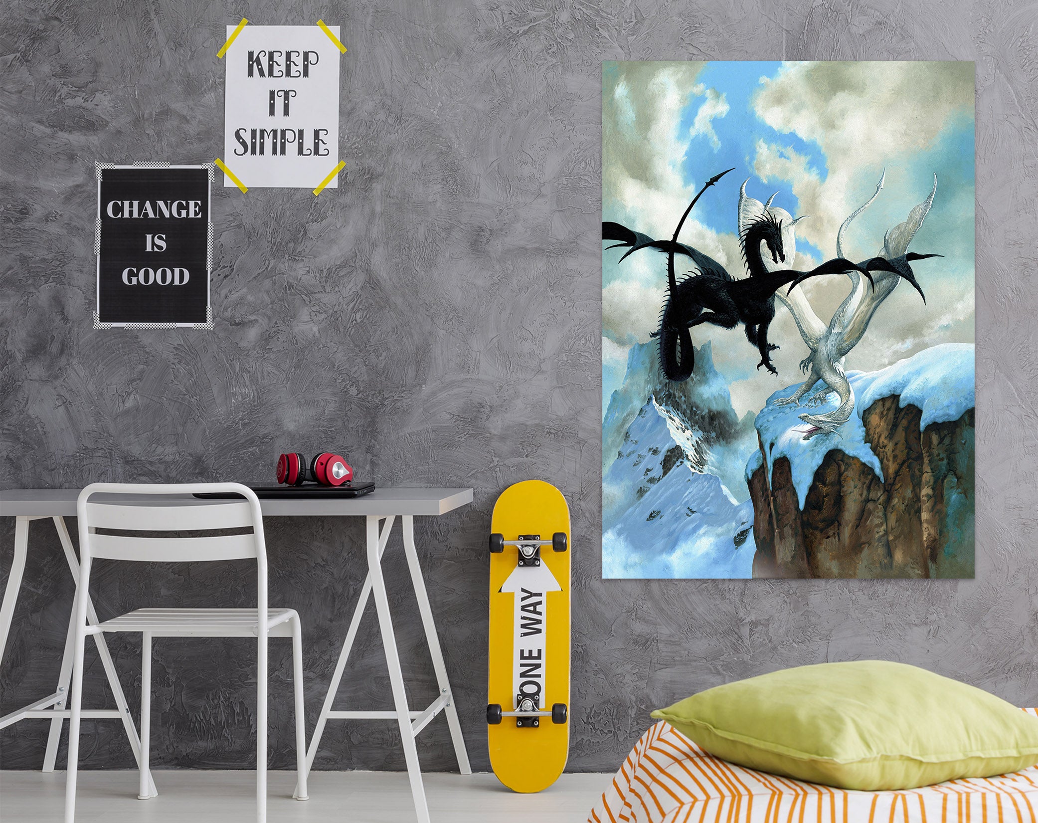 3D Black White Dragon 8122 Ciruelo Wall Sticker