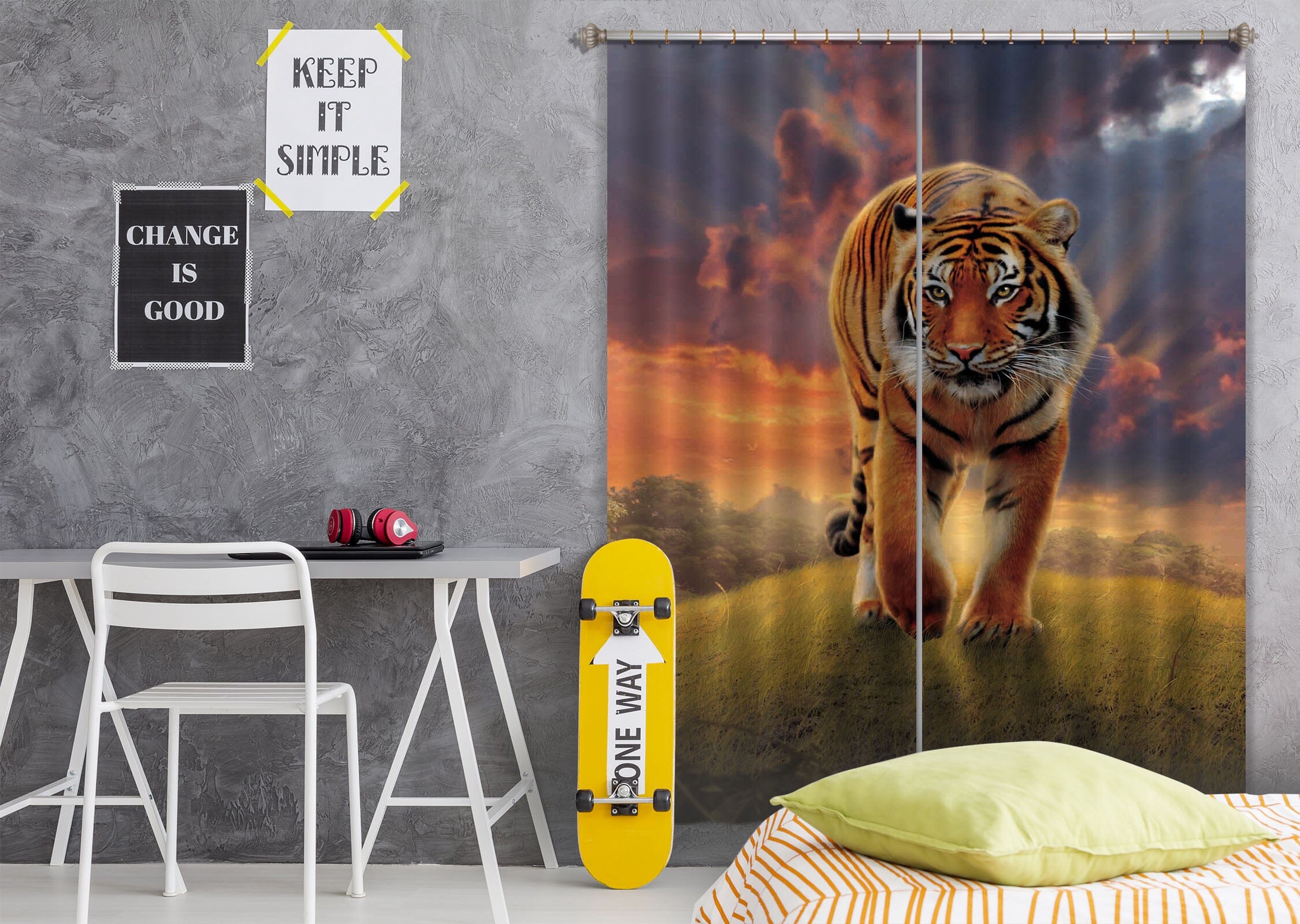 3D Rising Tiger 065 Vincent Hie Curtain Curtains Drapes Curtains AJ Creativity Home 