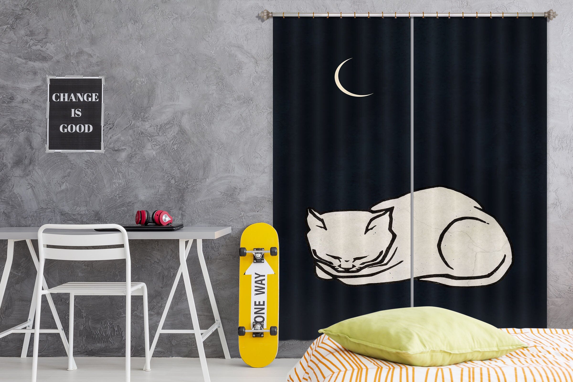 3D White Kitten 1029 Boris Draschoff Curtain Curtains Drapes Curtains AJ Creativity Home 