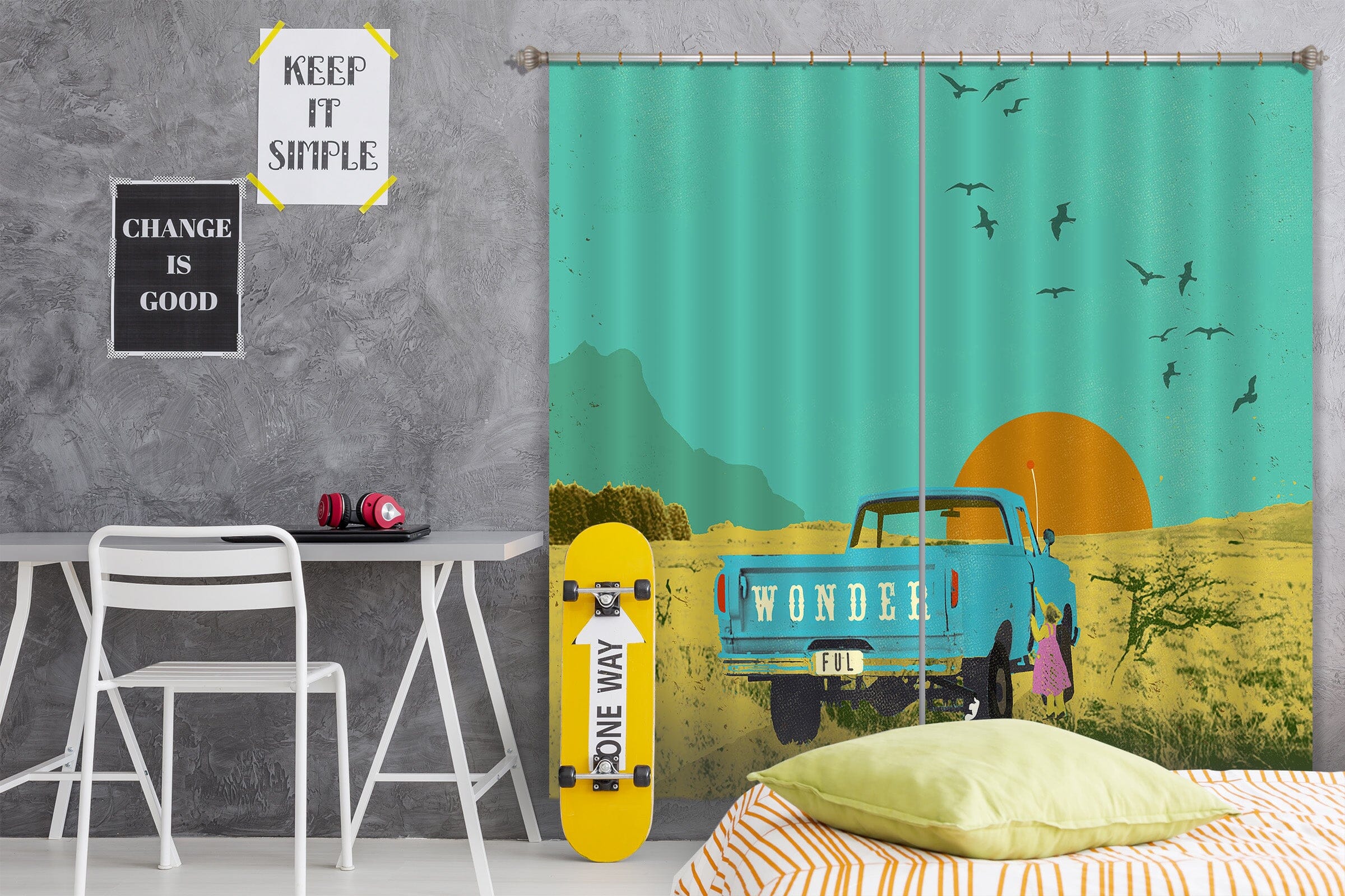 3D Prairie Truck 059 Showdeer Curtain Curtains Drapes Curtains AJ Creativity Home 