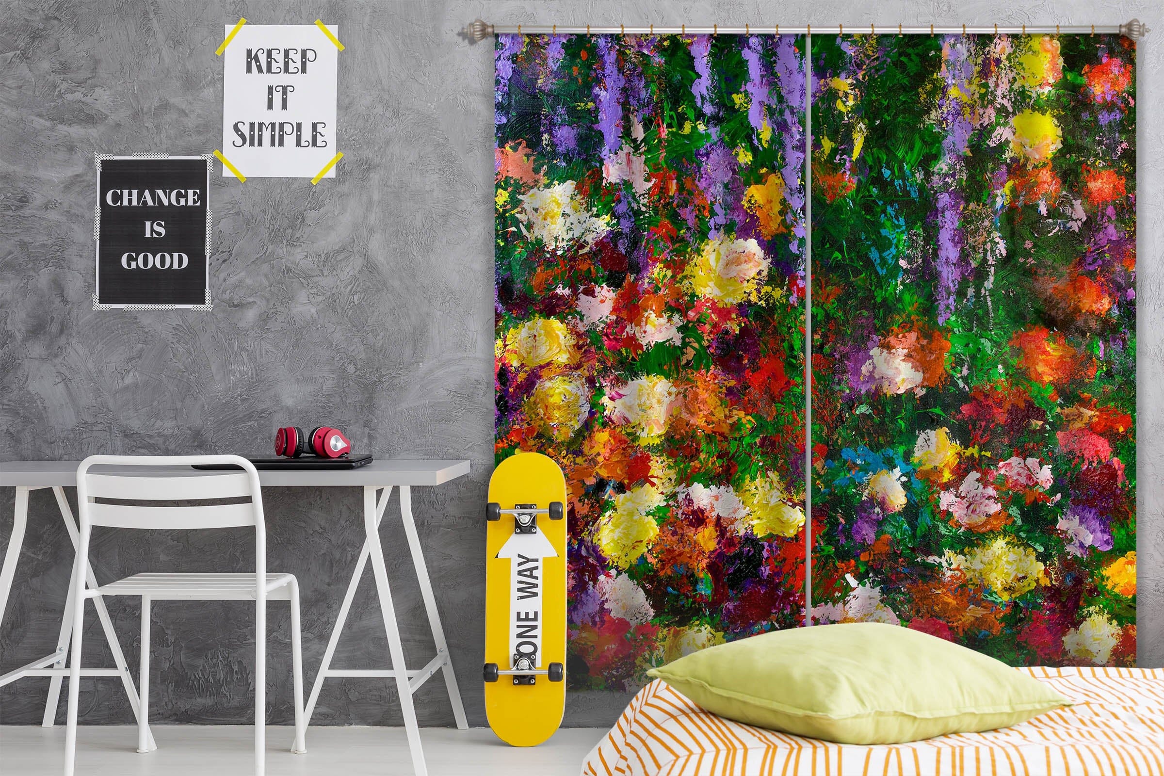 3D Bright Flowers 198 Allan P. Friedlander Curtain Curtains Drapes Curtains AJ Creativity Home 