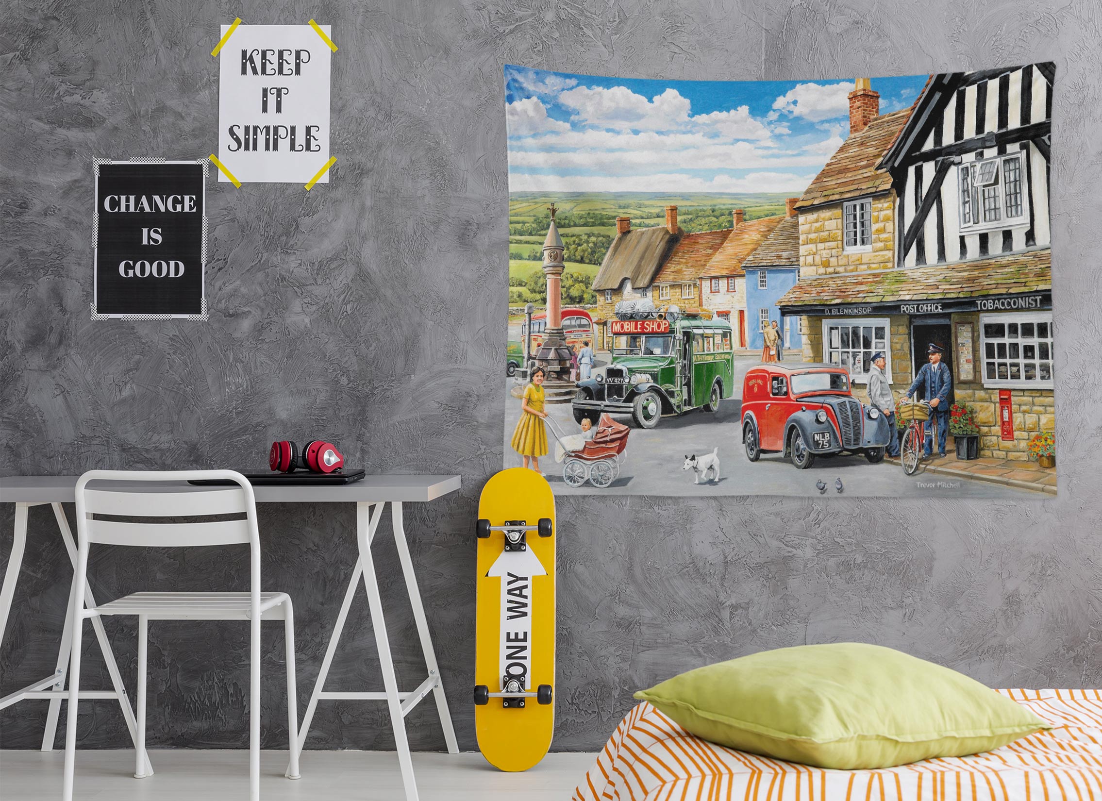 3D Town Building 11295 Trevor Mitchell Tapestry Hanging Cloth Hang