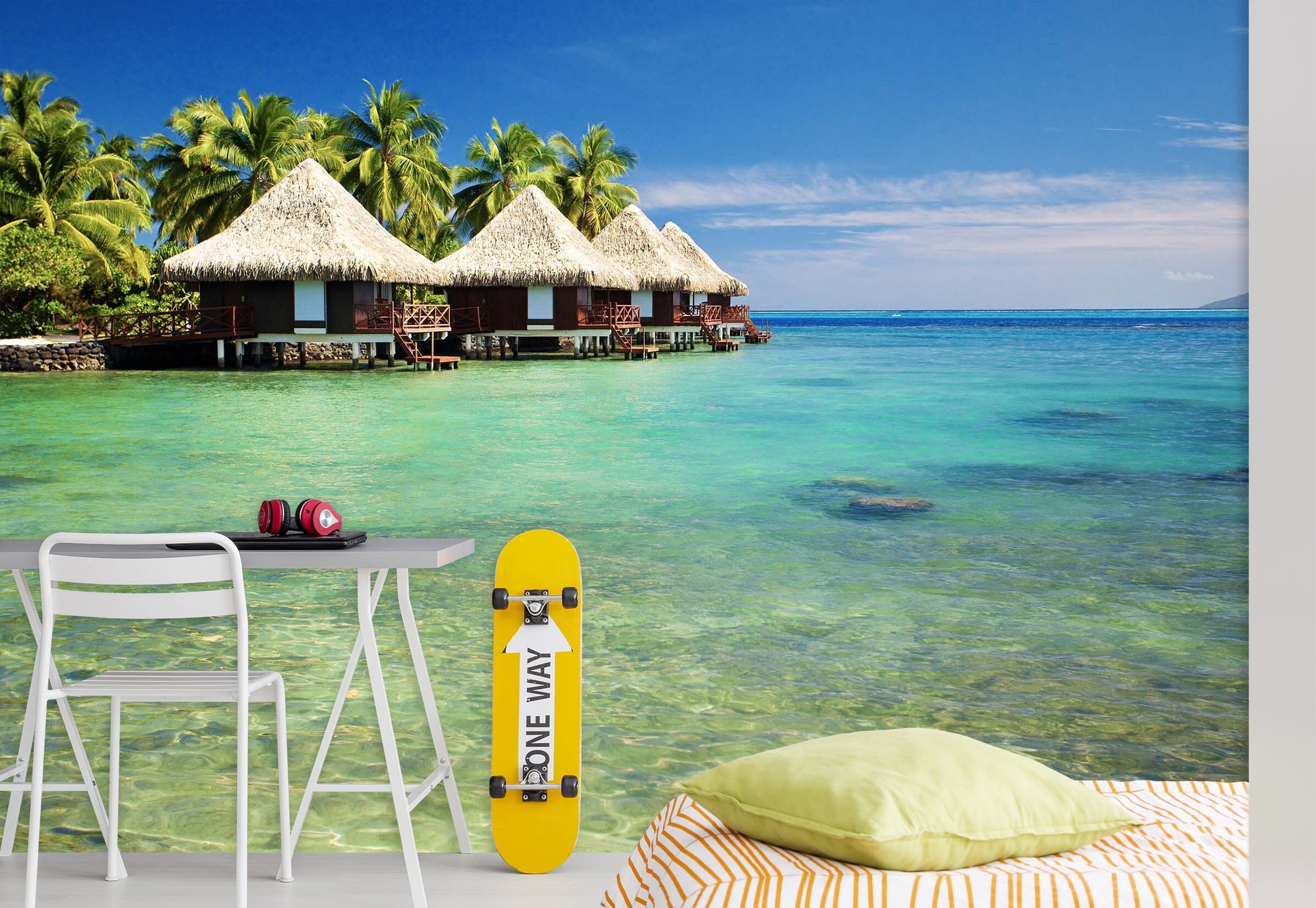 3D Sea View Cottage 029 Wall Murals Wallpaper AJ Wallpaper 2 