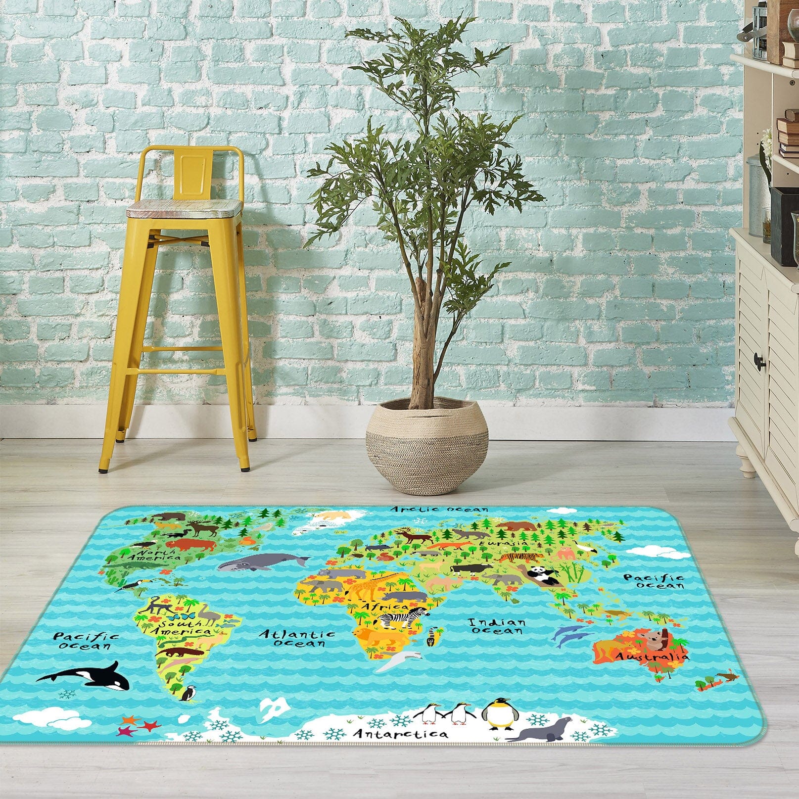 3D Lovely Island 236 World Map Non Slip Rug Mat Mat AJ Creativity Home 
