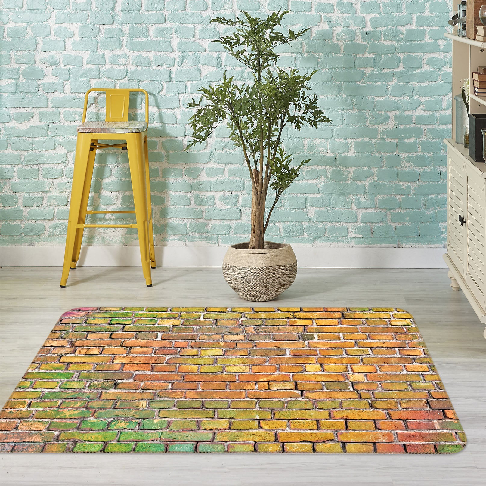 3D Brick Wall Pattern 31072 Non Slip Rug Mat