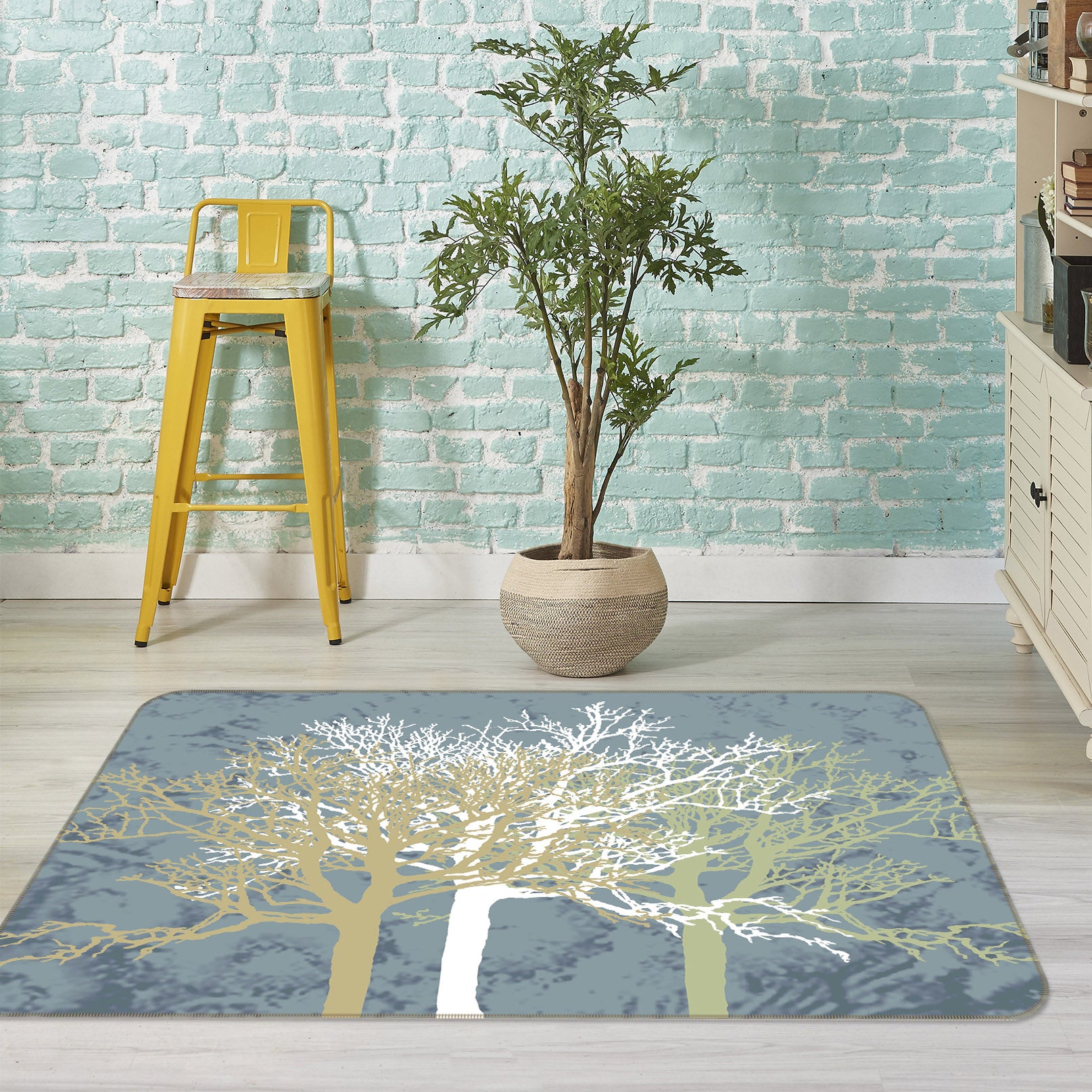 3D Trees 32038 Non Slip Rug Mat