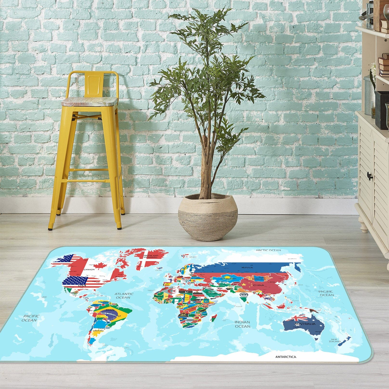3D Colored Island 325 World Map Non Slip Rug Mat Mat AJ Creativity Home 