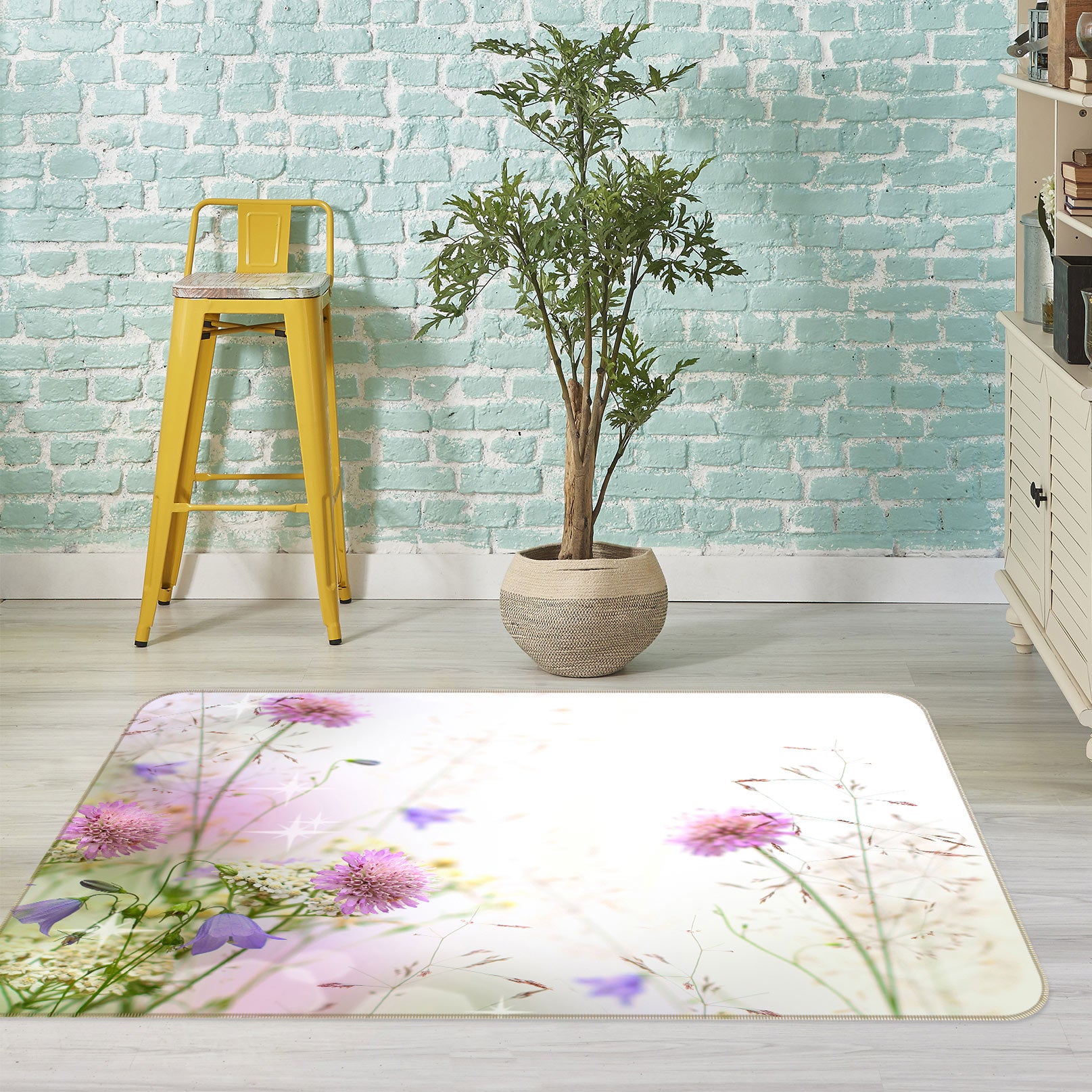 3D Flowers 77035 Non Slip Rug Mat
