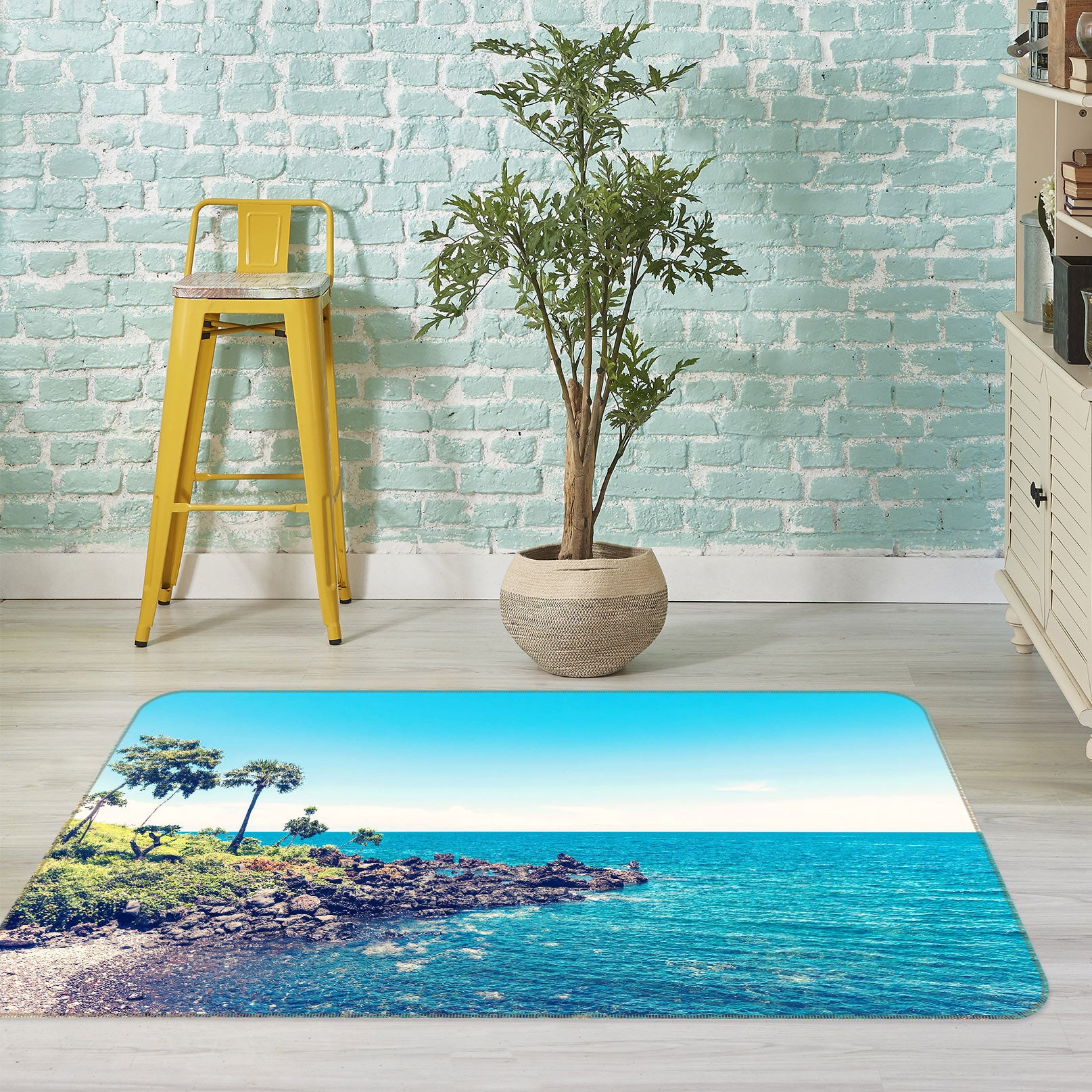 3D Ocean Tree 76262 Non Slip Rug Mat
